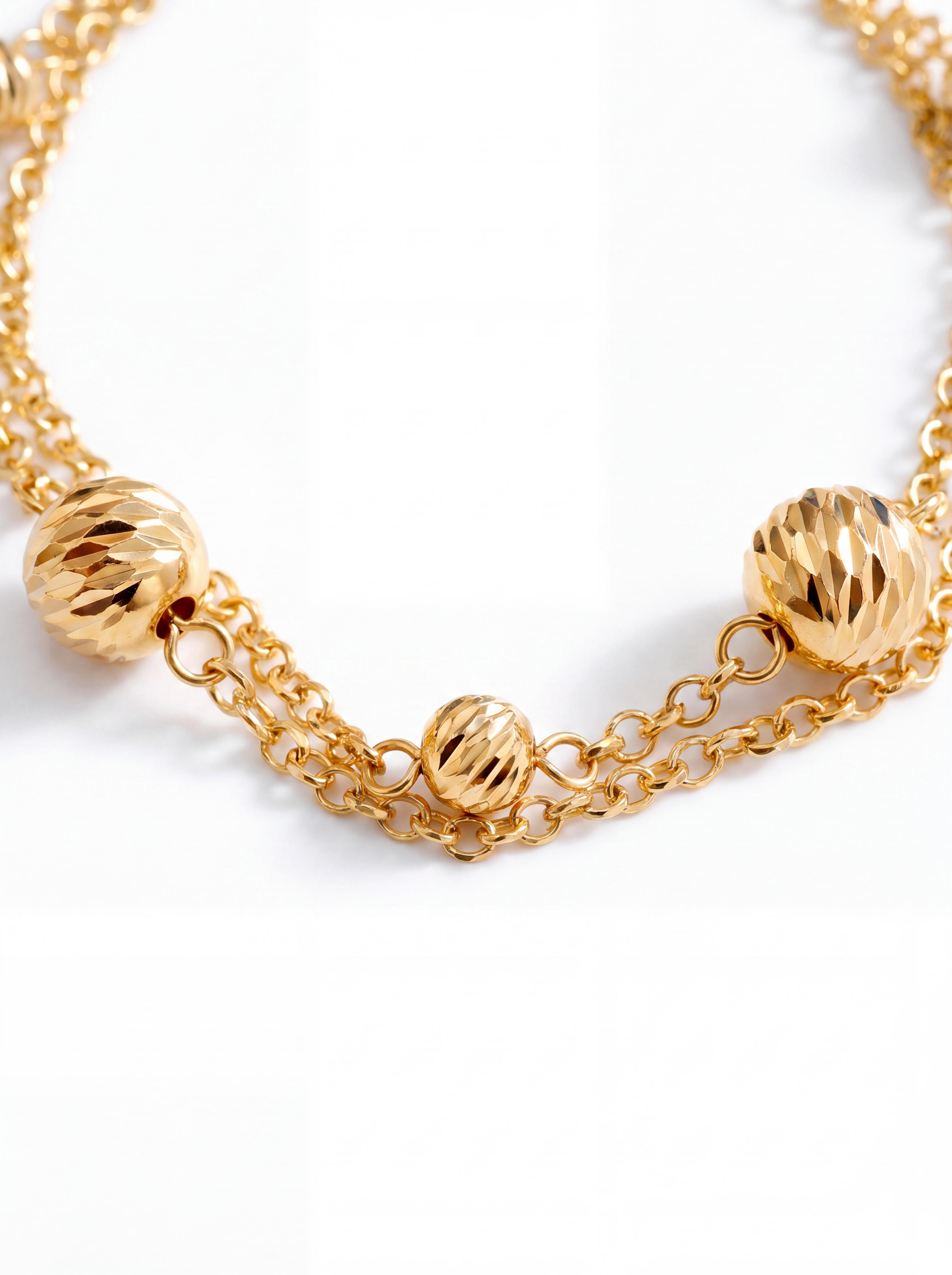 Bracciale a Sfere Diamantate Rewind Argento 925 Placcata Oro 24KT