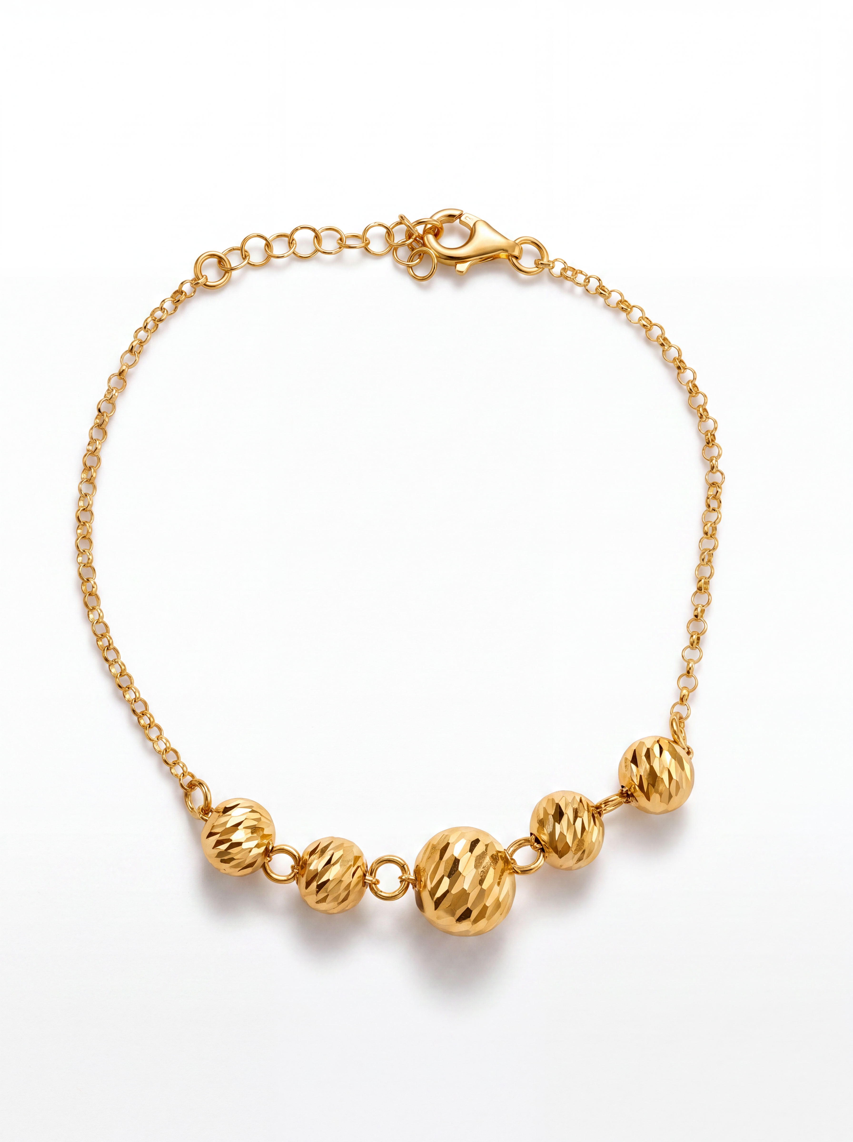 Bracciale a Sfere Diamantate Rewind Argento 925 Placcata Oro 24KT