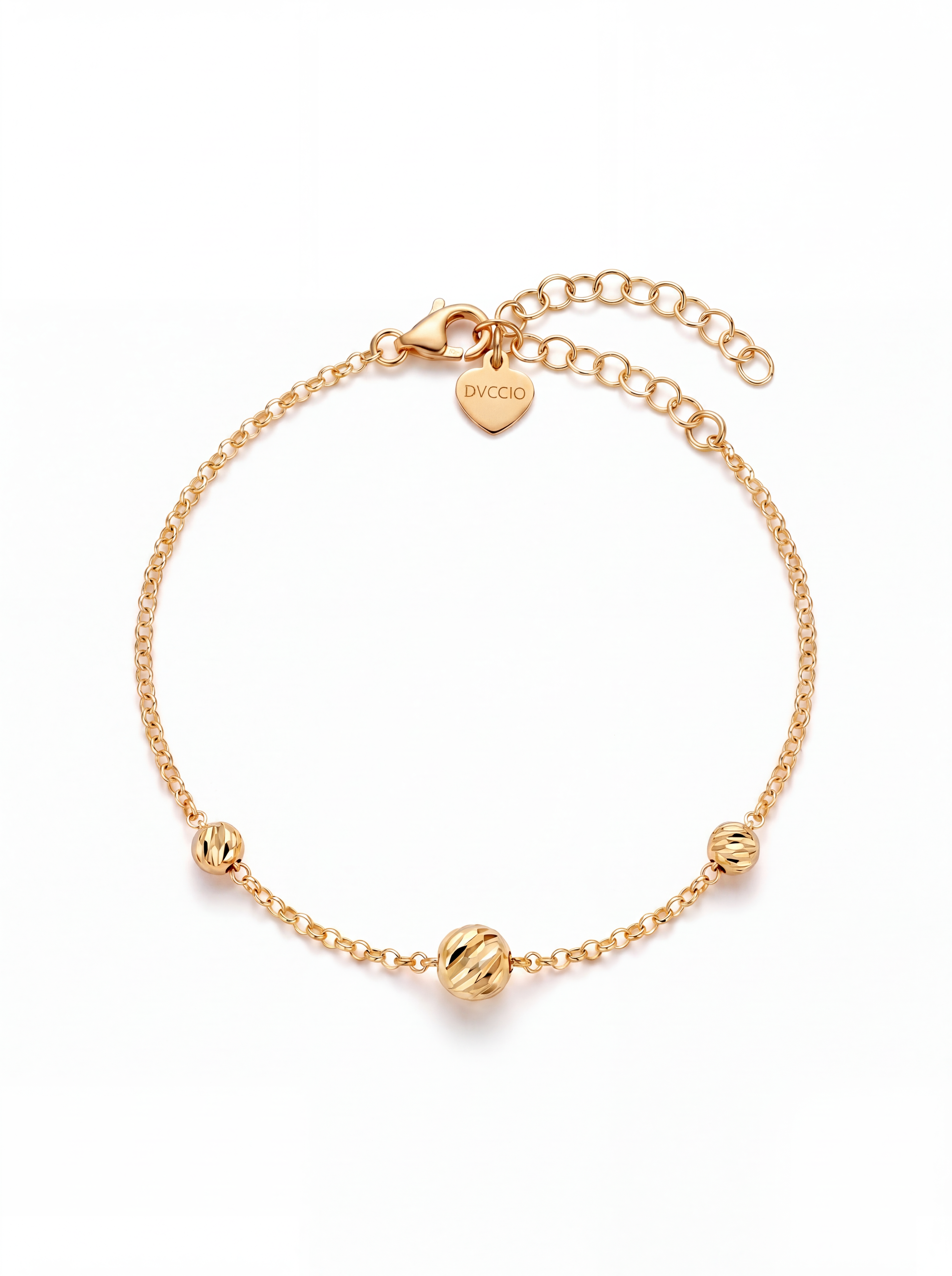 Bracciale a Sfere Diamantate Rewind Argento 925 Placcata Oro 24KT
