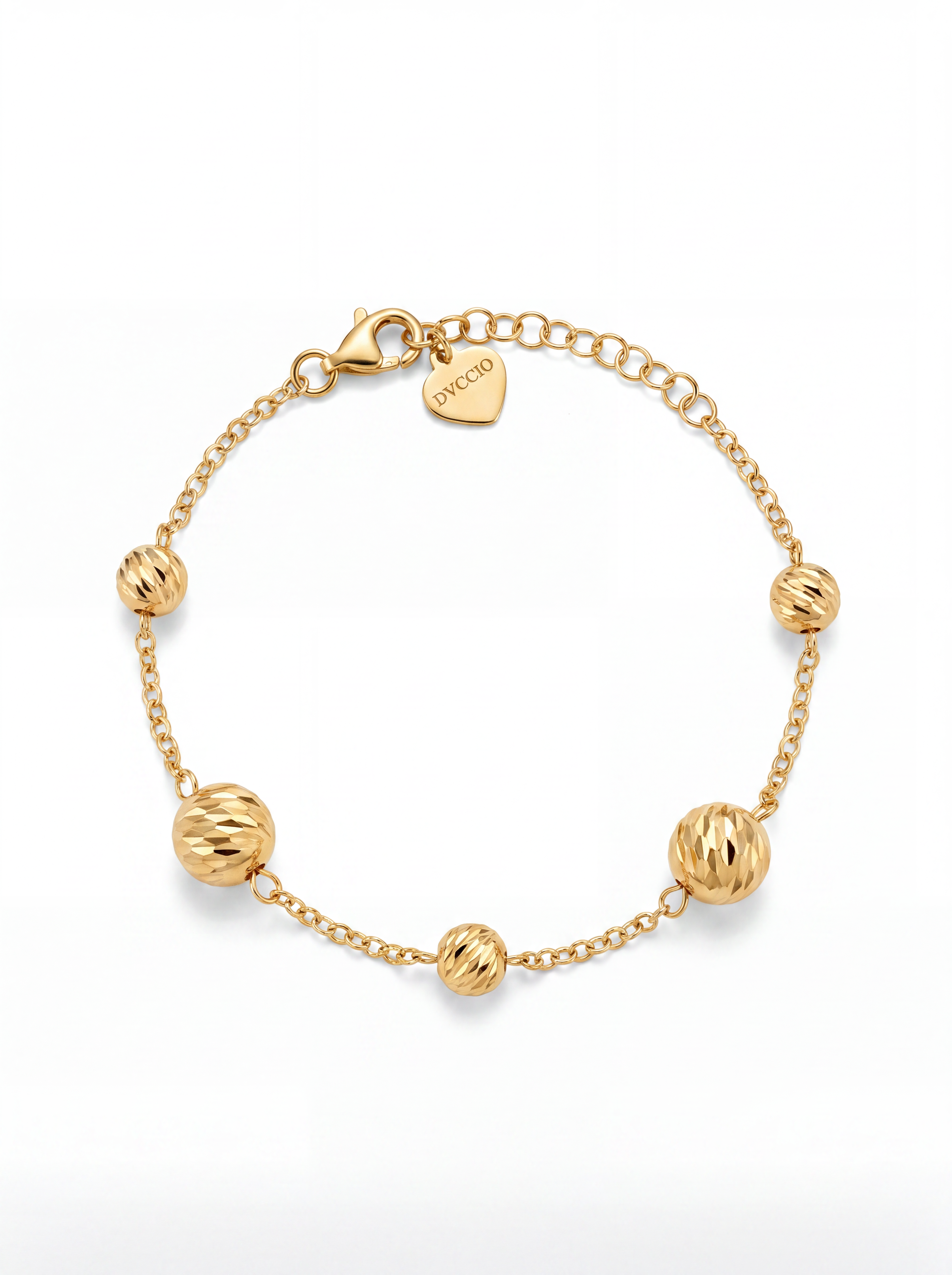 Bracciale a Sfere Diamantate Rewind Argento 925 Placcata Oro 24KT