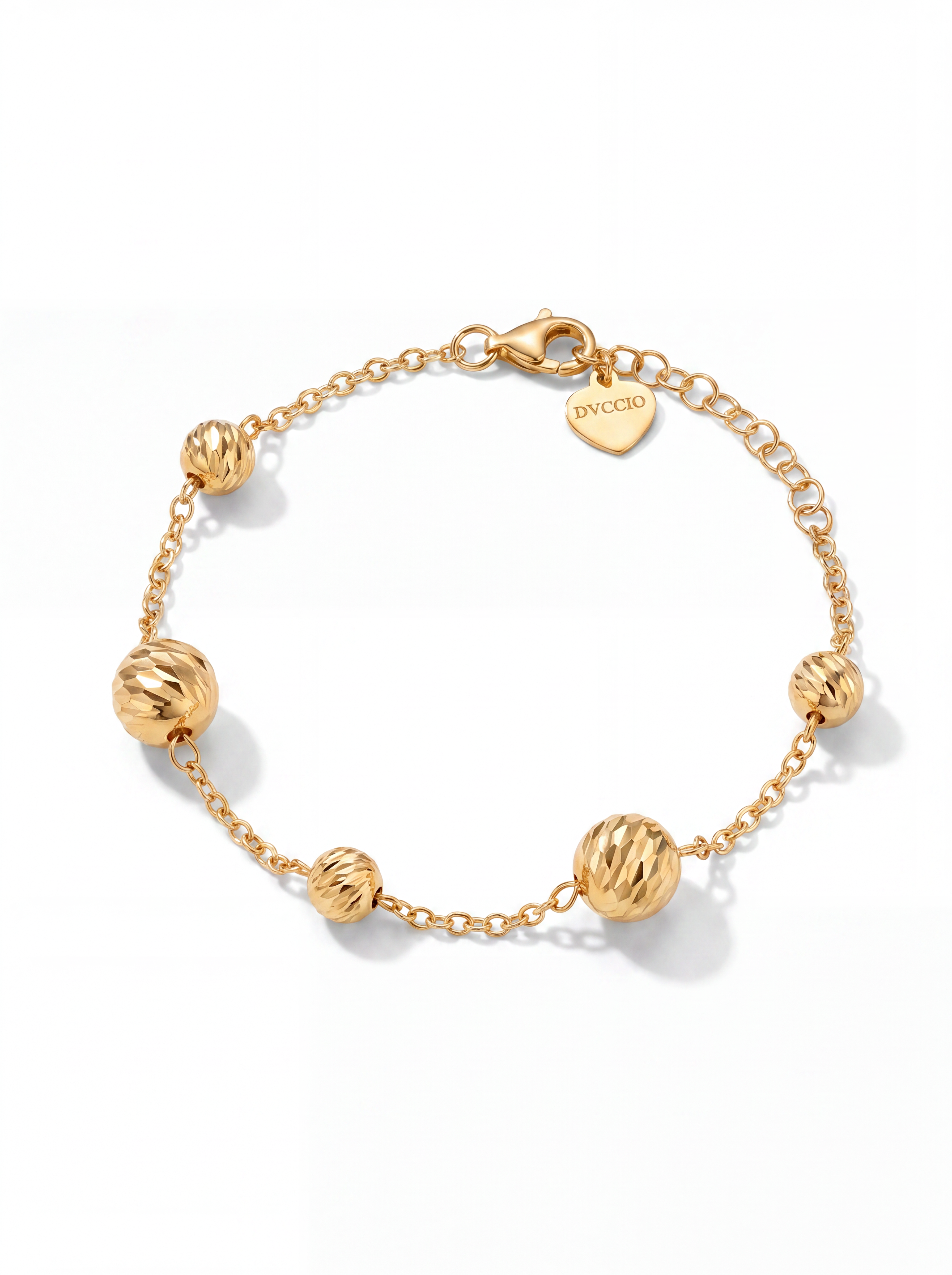 Bracciale a Sfere Diamantate Rewind Argento 925 Placcata Oro 24KT