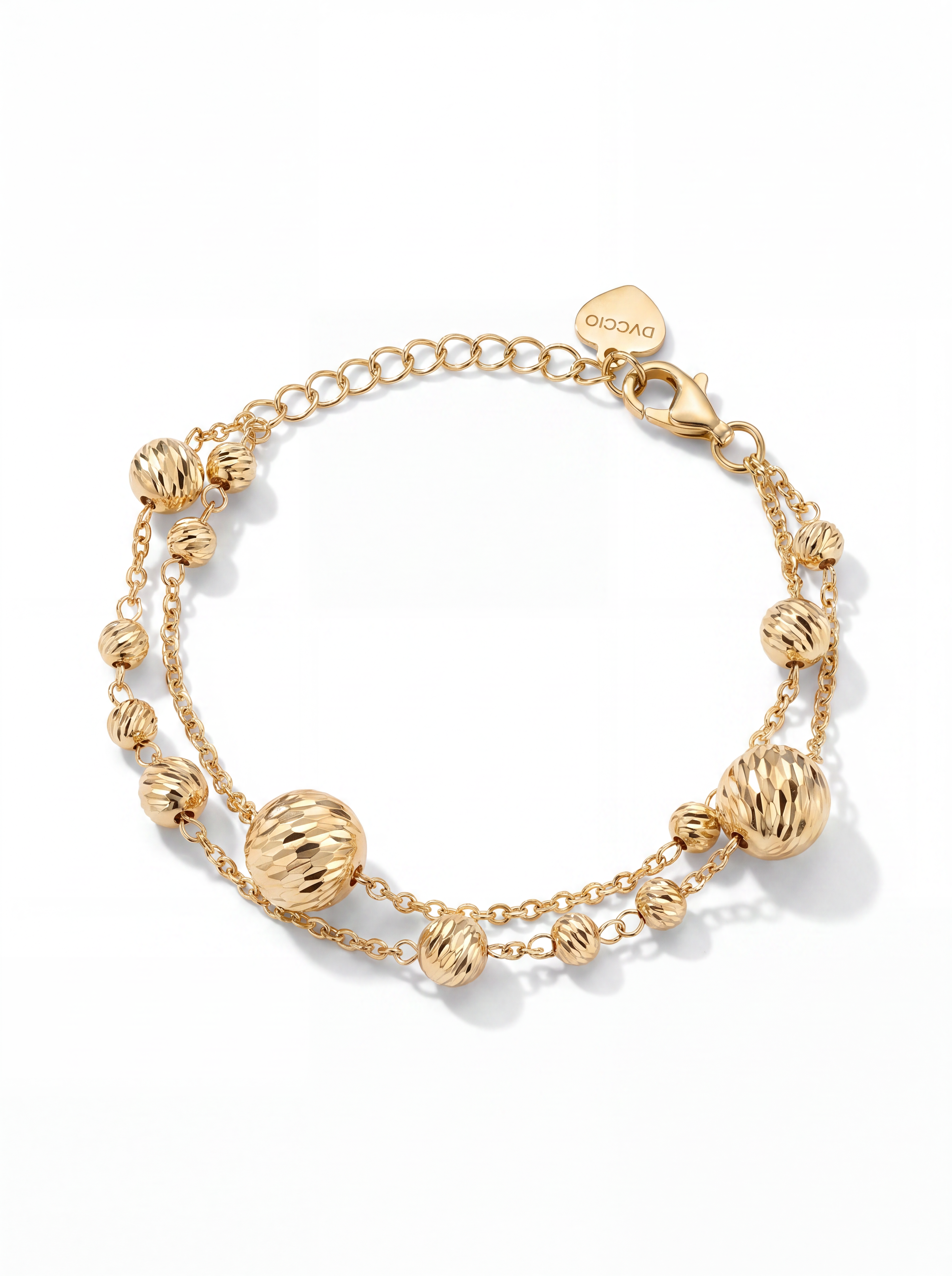 Bracciale a Sfere Diamantate Rewind Argento 925 Placcata Oro 24KT