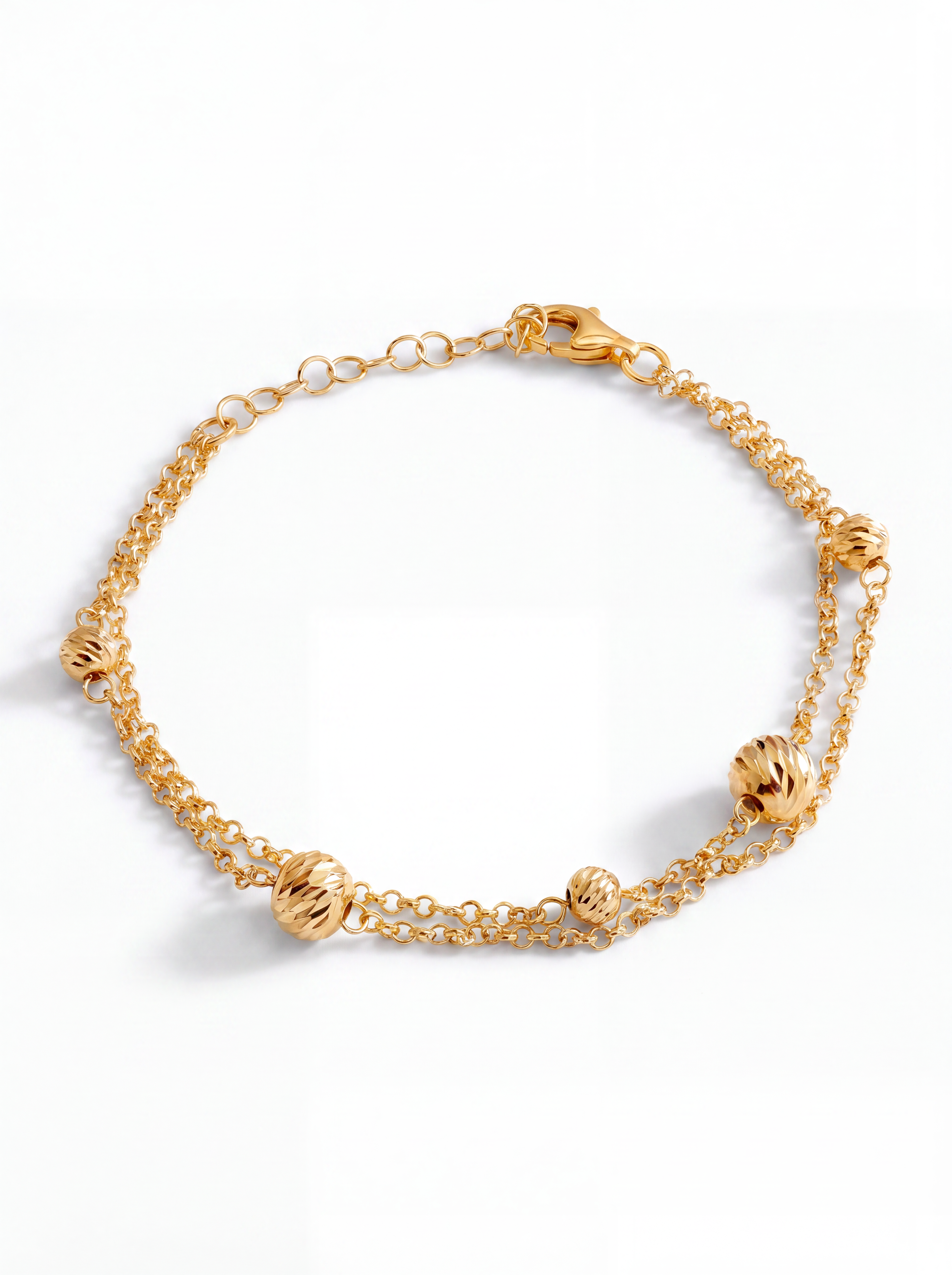 Bracciale a Sfere Diamantate Rewind Argento 925 Placcata Oro 24KT
