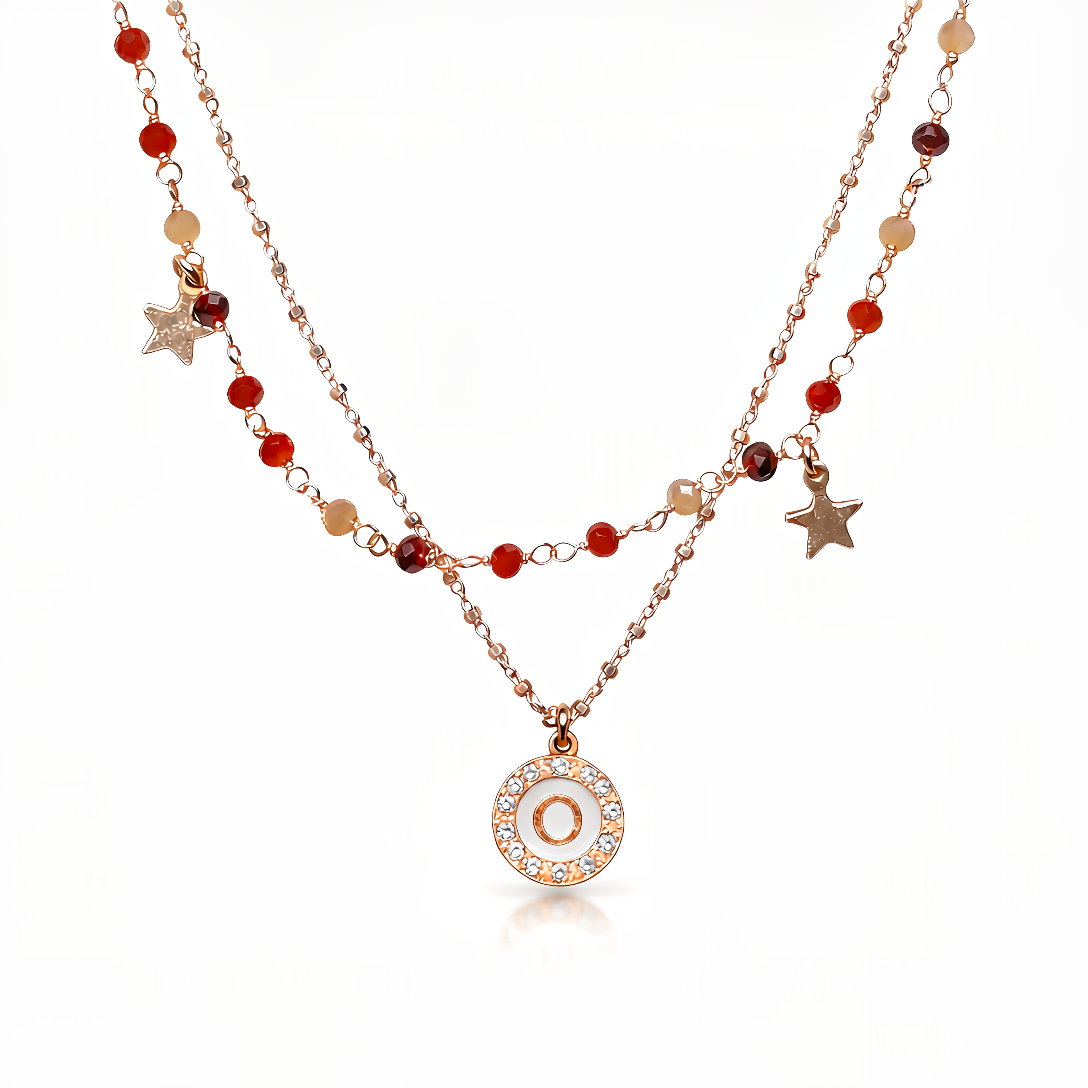 Girocollo in argento con pietre e stelle