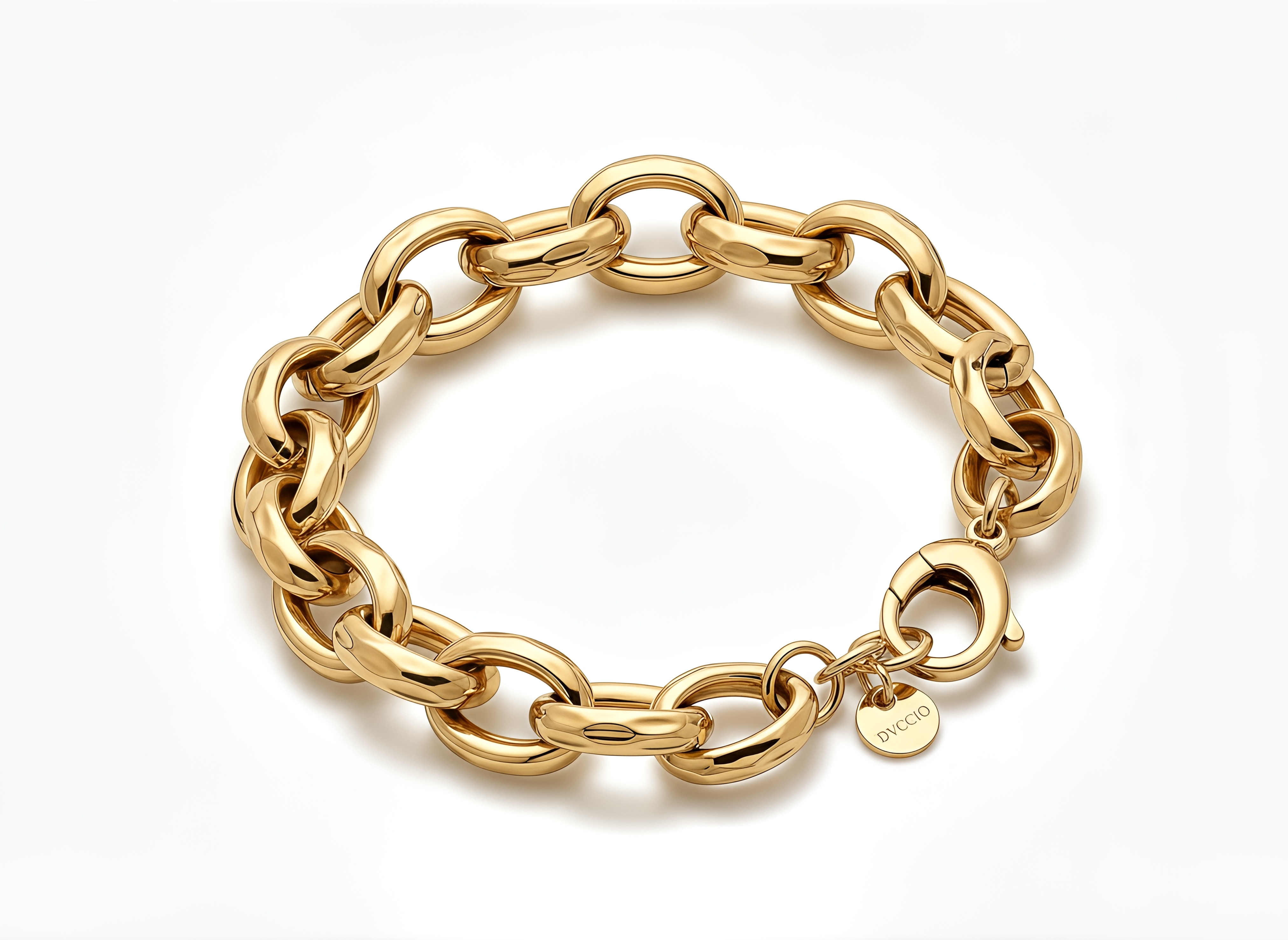 Bracciale a Catena Intrecciata Dubai Argento 925 Placcata Oro 24KT