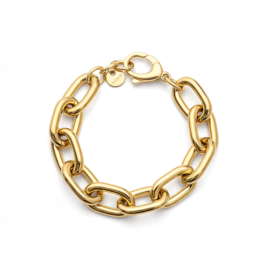 Bracciale Catena DVCCIO in Argento 925 Laminato Oro 24KT