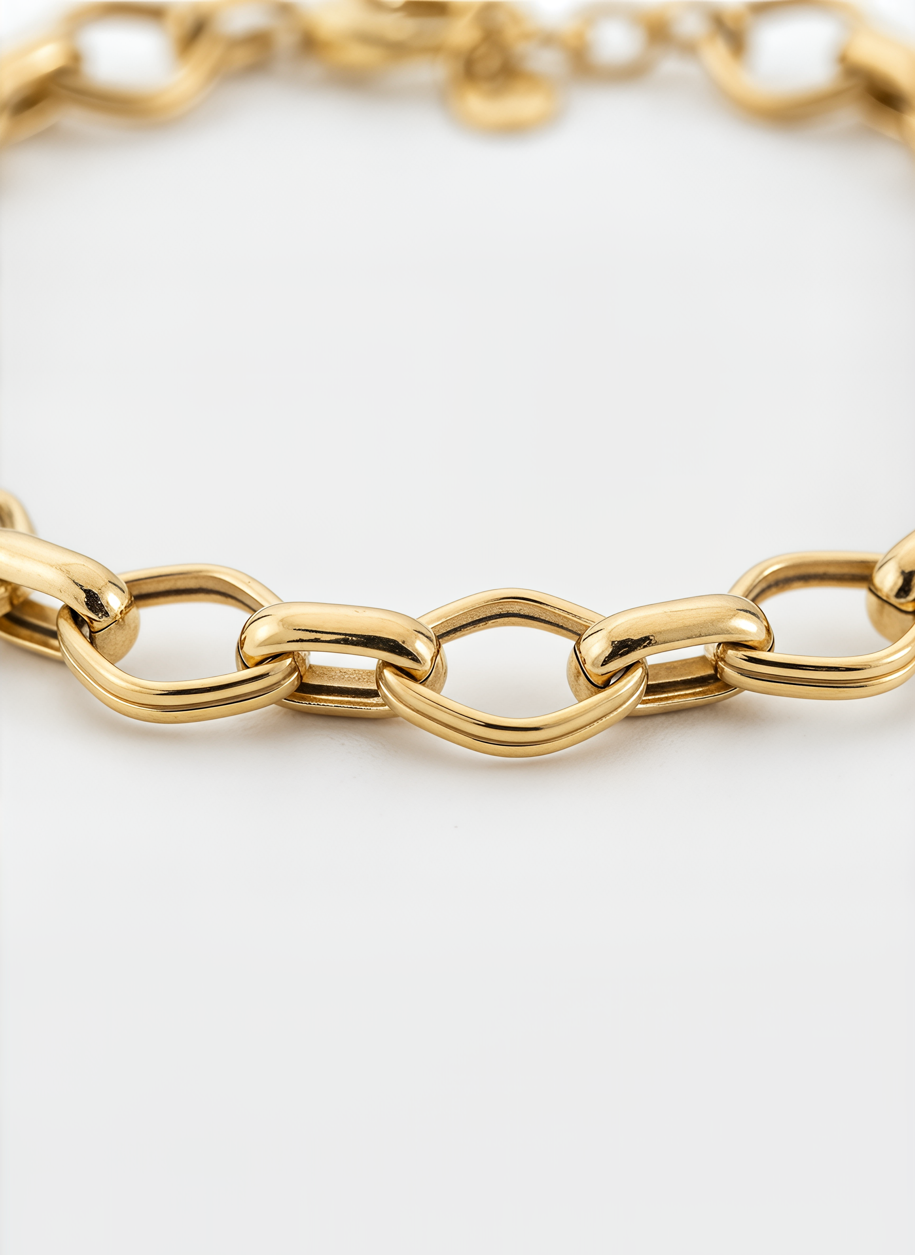 Dubai Oval Link Necklace 925 Silver 24KT Gold Plated