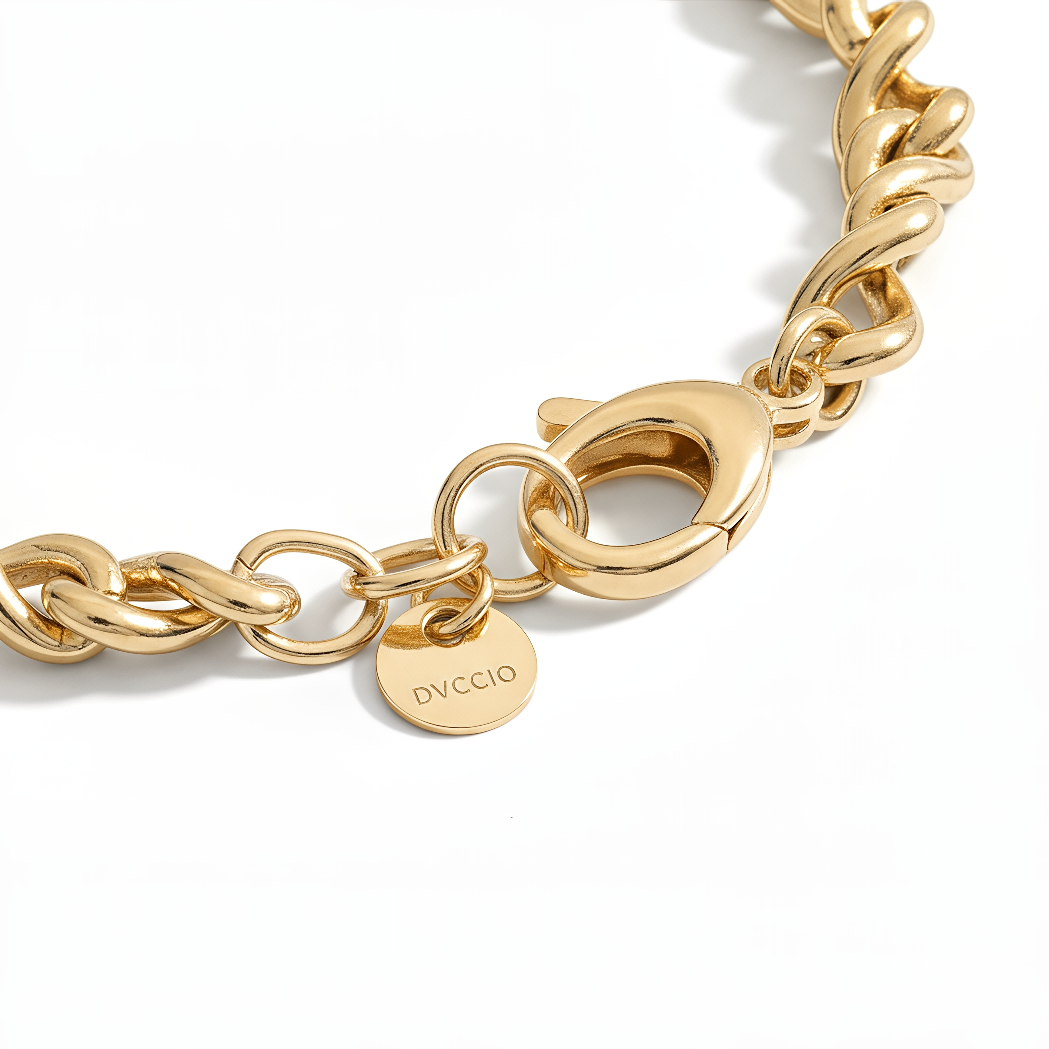 Bracciale a Catena Intrecciata DVCCIO in Argento 925 Laminato Oro 24KT