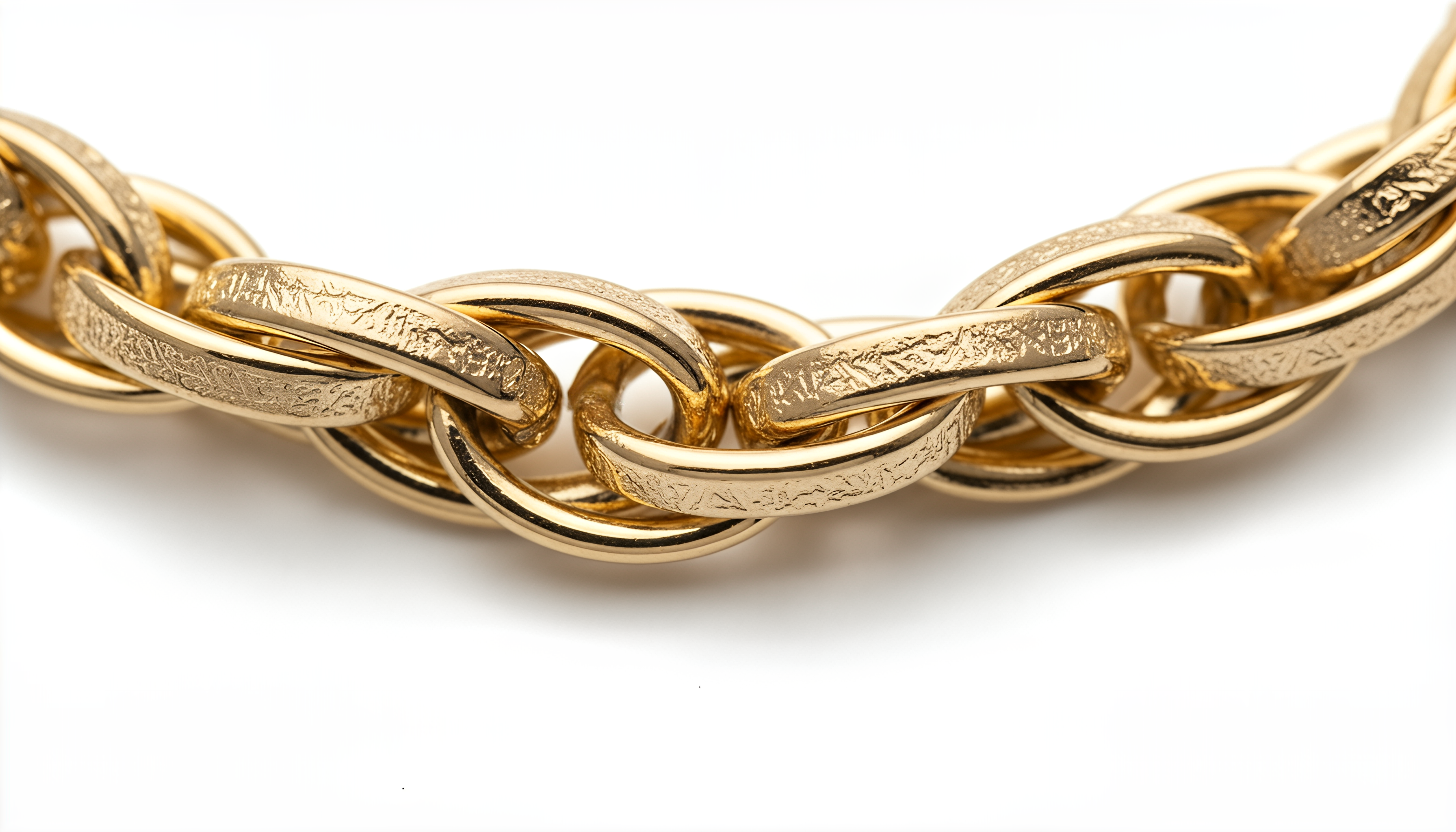 Bracciale a Catena Intrecciata Dubai Argento 925 Placcata Oro 24KT