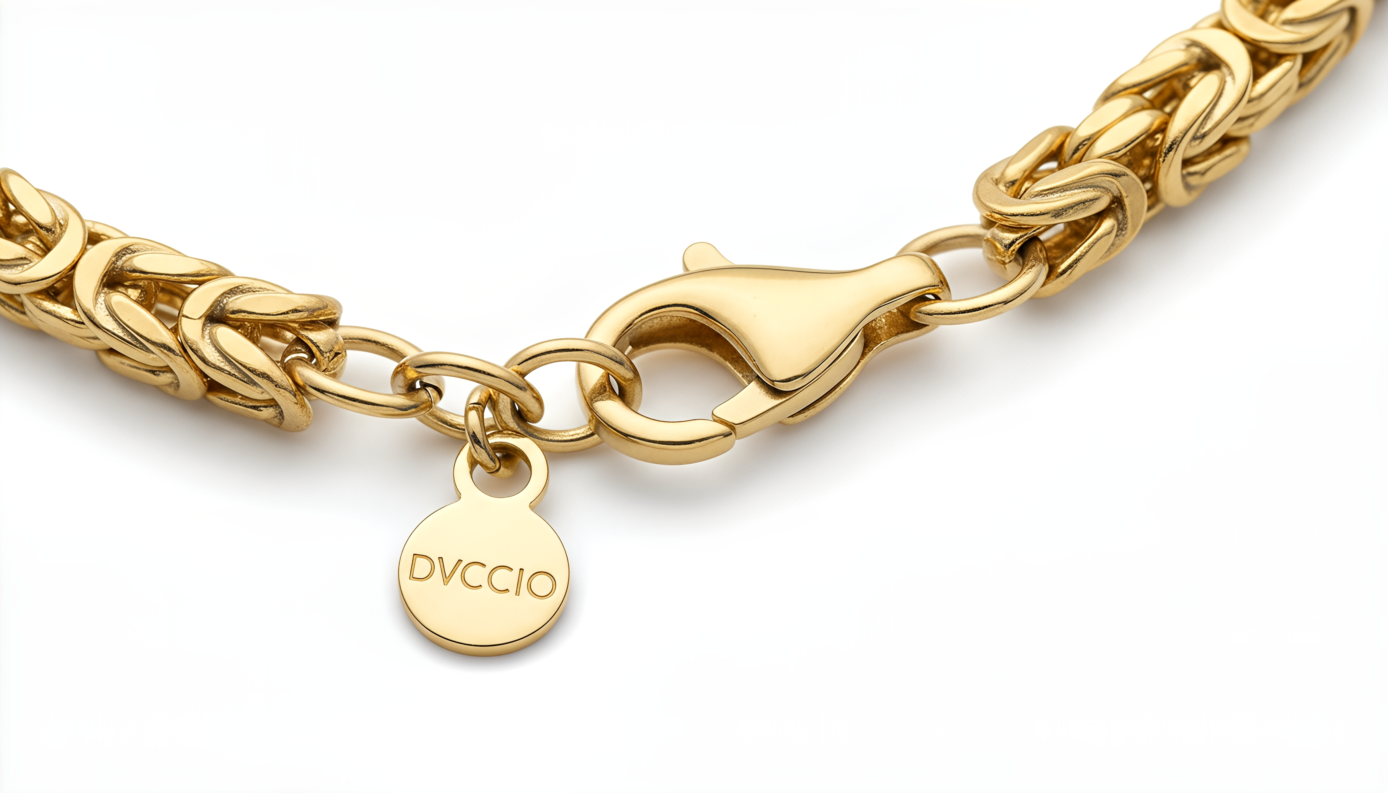 Bracciale Bizantina Piccola DVCCIO in Argento 925 Laminato Oro 24KT