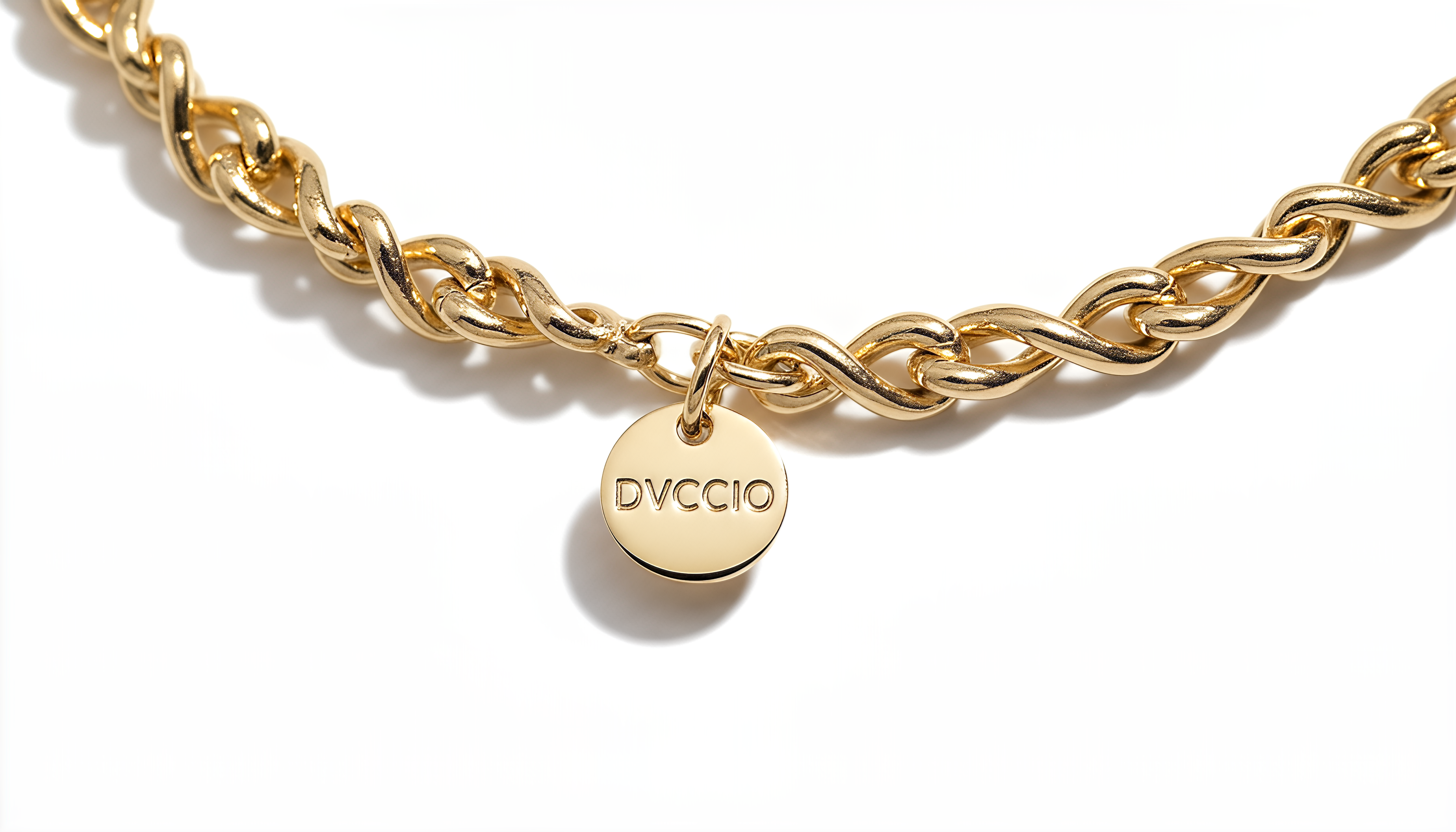 Collana a Maglia Intrecciata DVCCIO in Argento 925 Laminato Oro 24KT