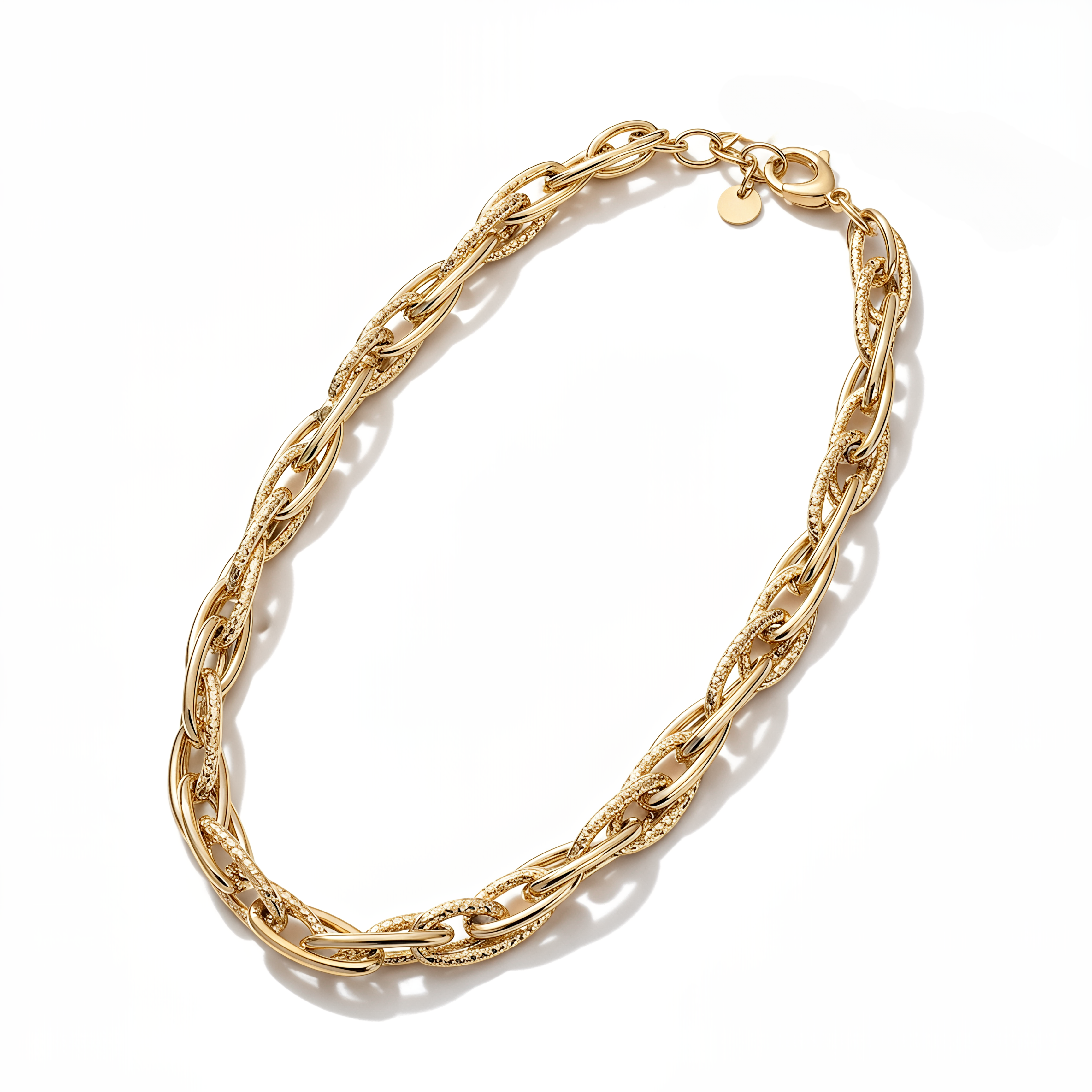 925 Silver Dubai Chain Necklace with 24KT Gold Plated