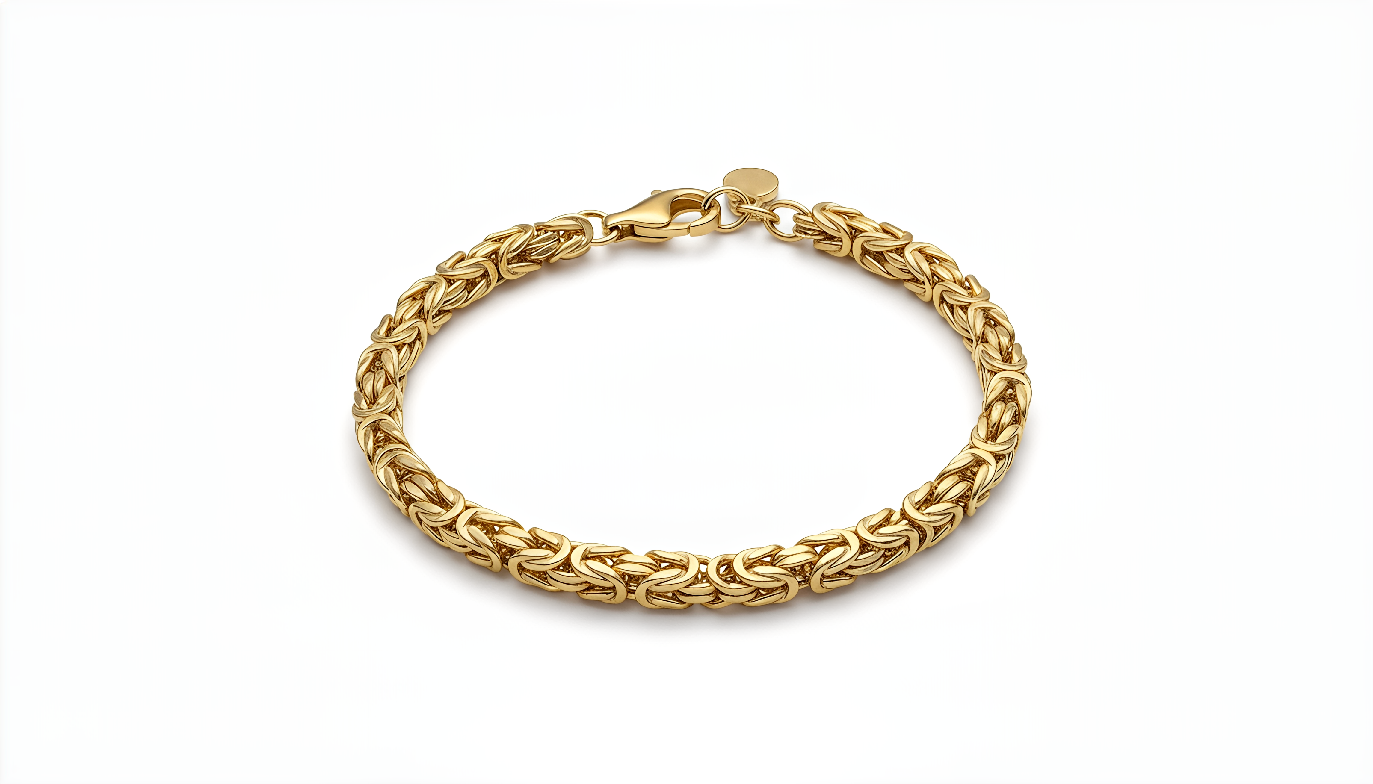 Bracciale Bizantina Piccola DVCCIO in Argento 925 Laminato Oro 24KT