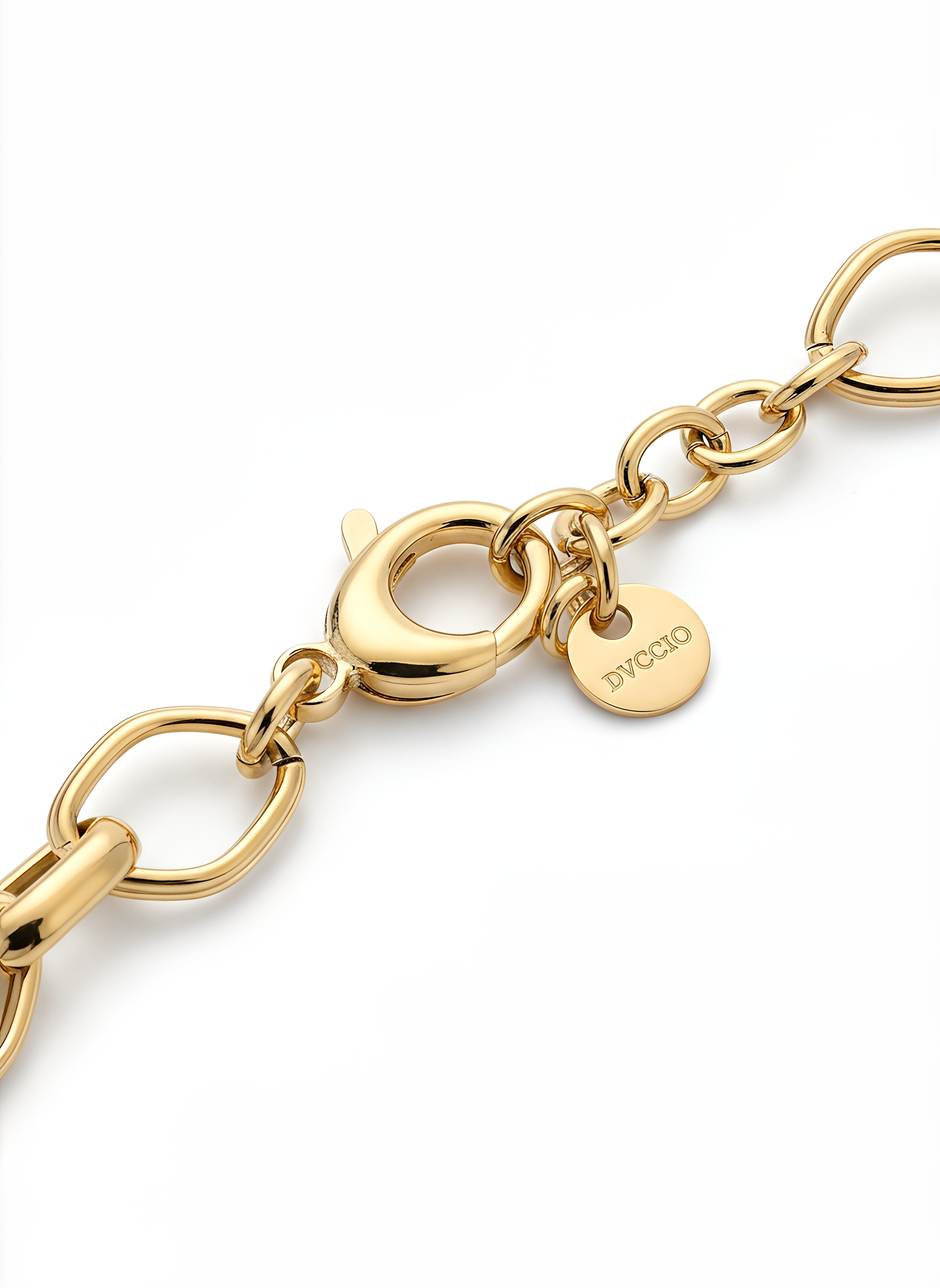 Collana a Maglia Ovale DVCCIO in Argento 925 Laminato Oro 24KT