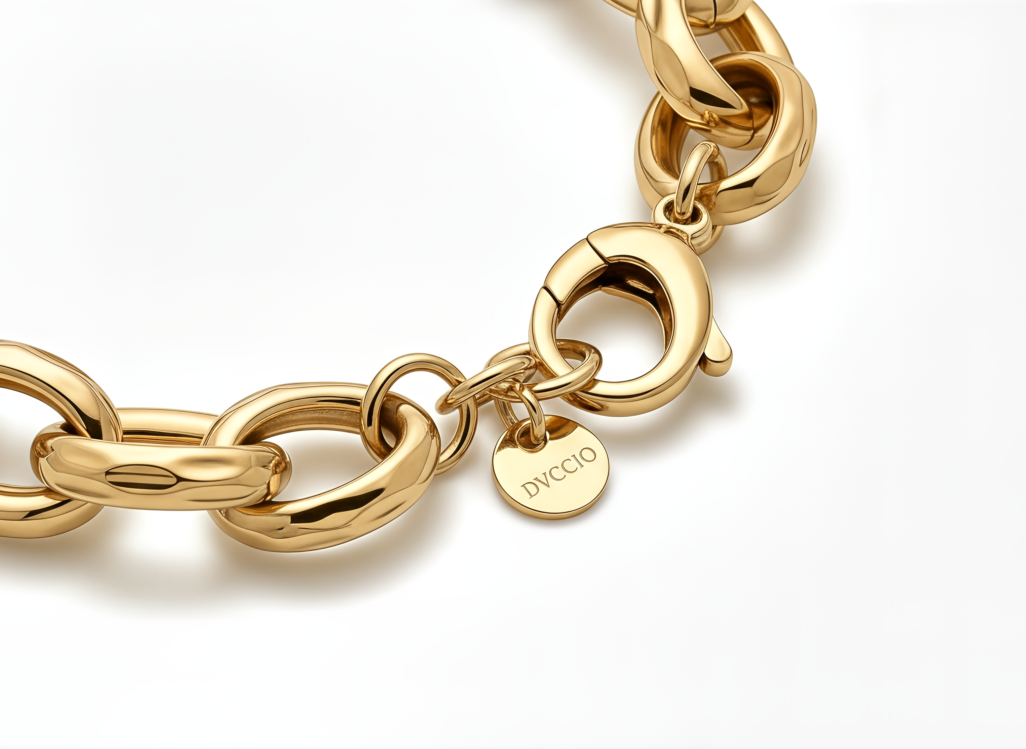 Bracciale a Catena Intrecciata Dubai Argento 925 Placcata Oro 24KT