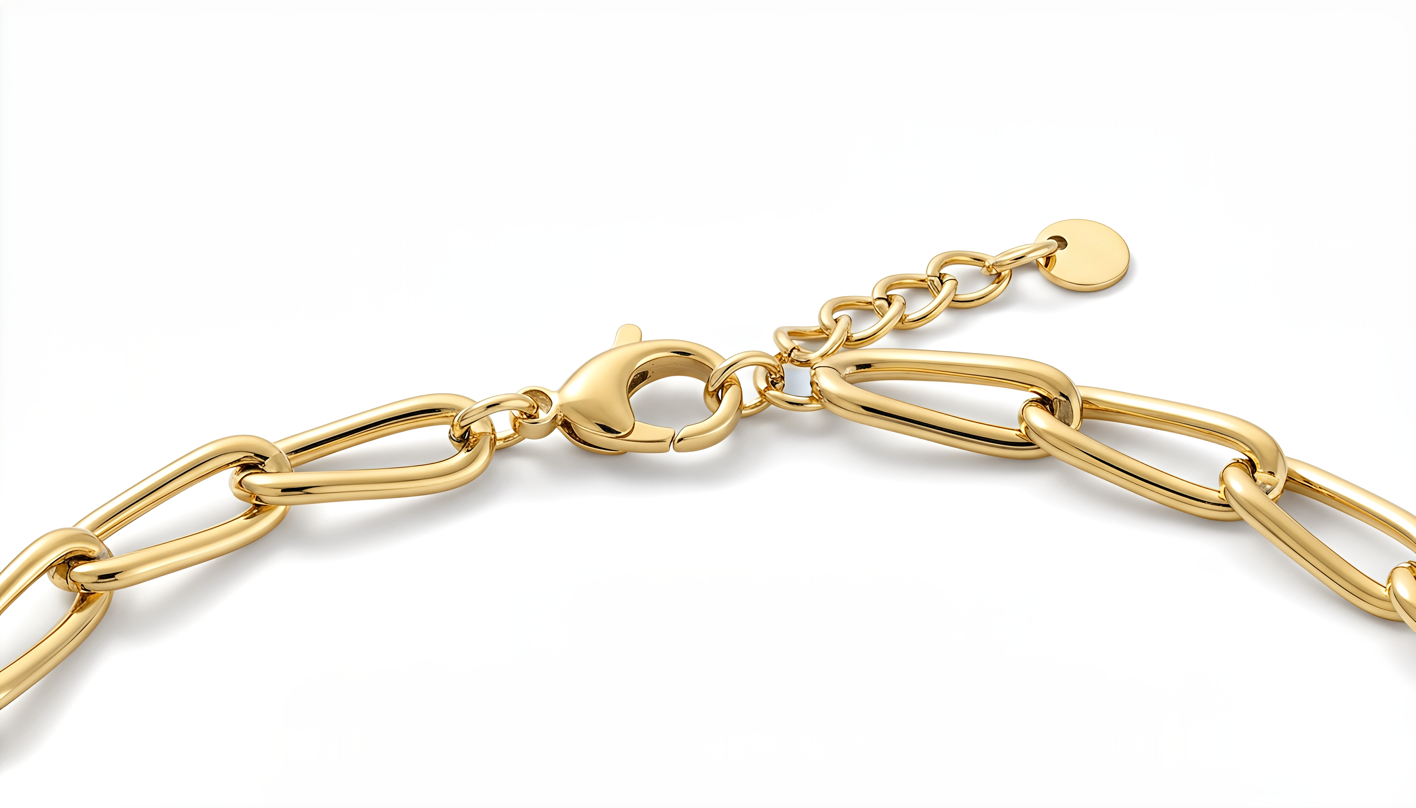 24KT Gold Plated 925 Silver Dubai Oval Chain Necklace