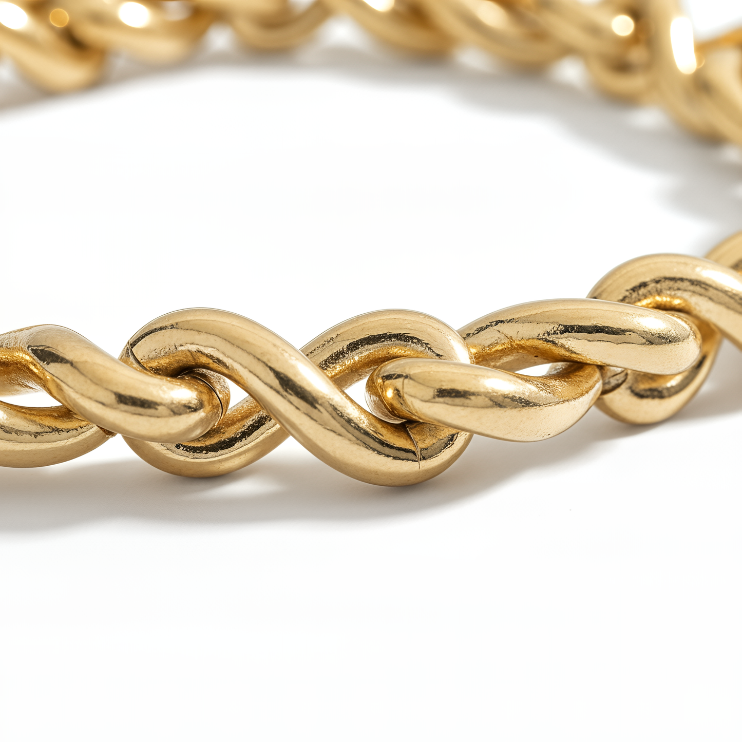 Bracciale a Catena Intrecciata DVCCIO in Argento 925 Laminato Oro 24KT