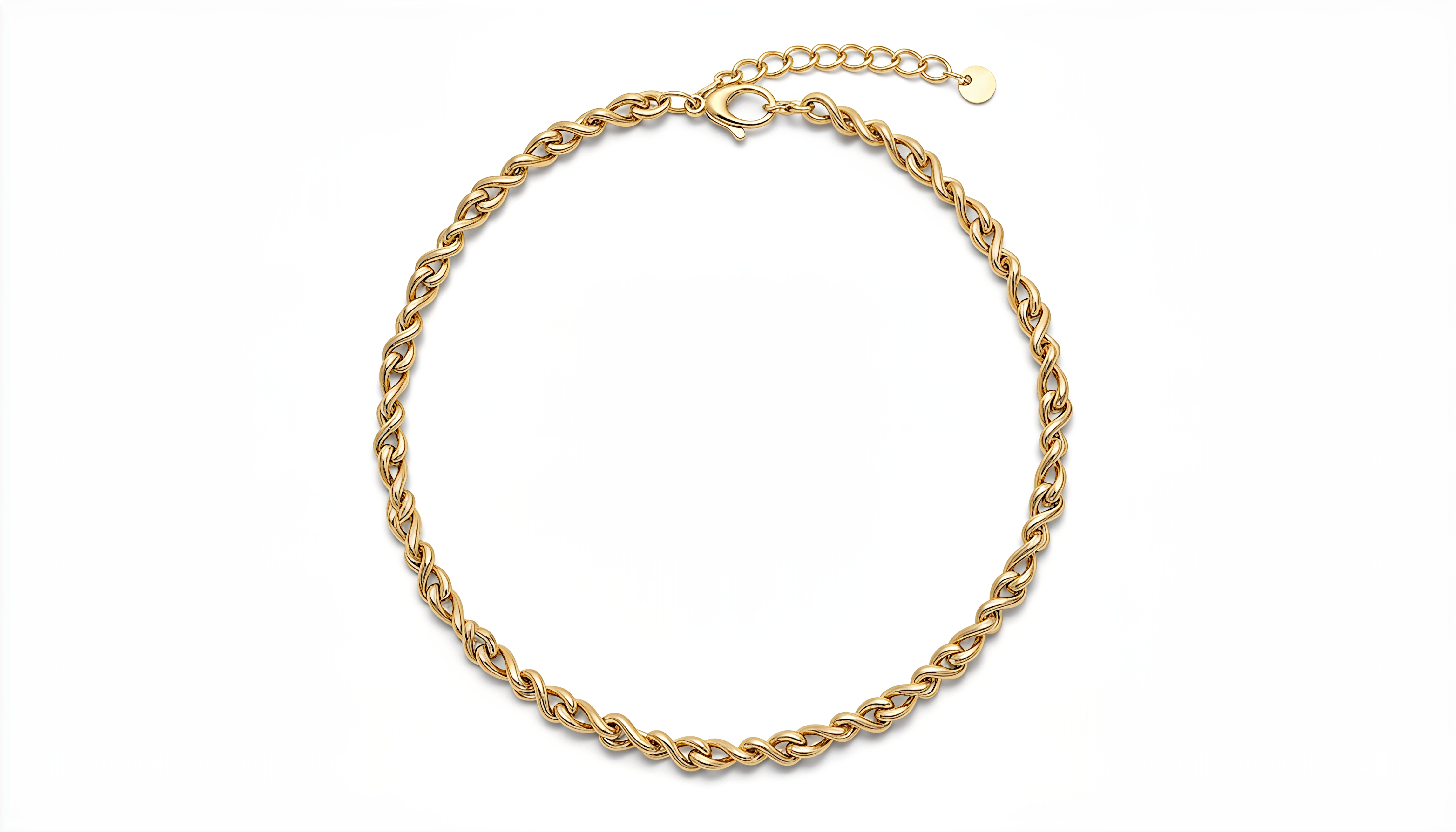 Collana a Maglia Intrecciata DVCCIO in Argento 925 Laminato Oro 24KT