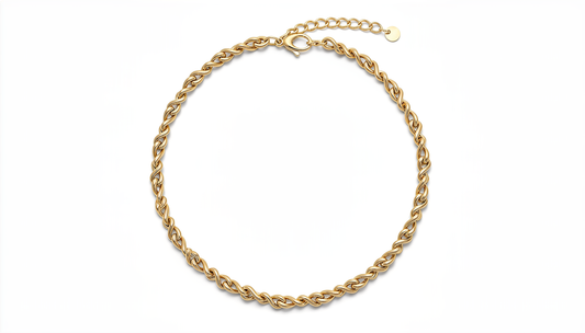 Collana a Maglia Intrecciata DVCCIO in Argento 925 Laminato Oro 24KT