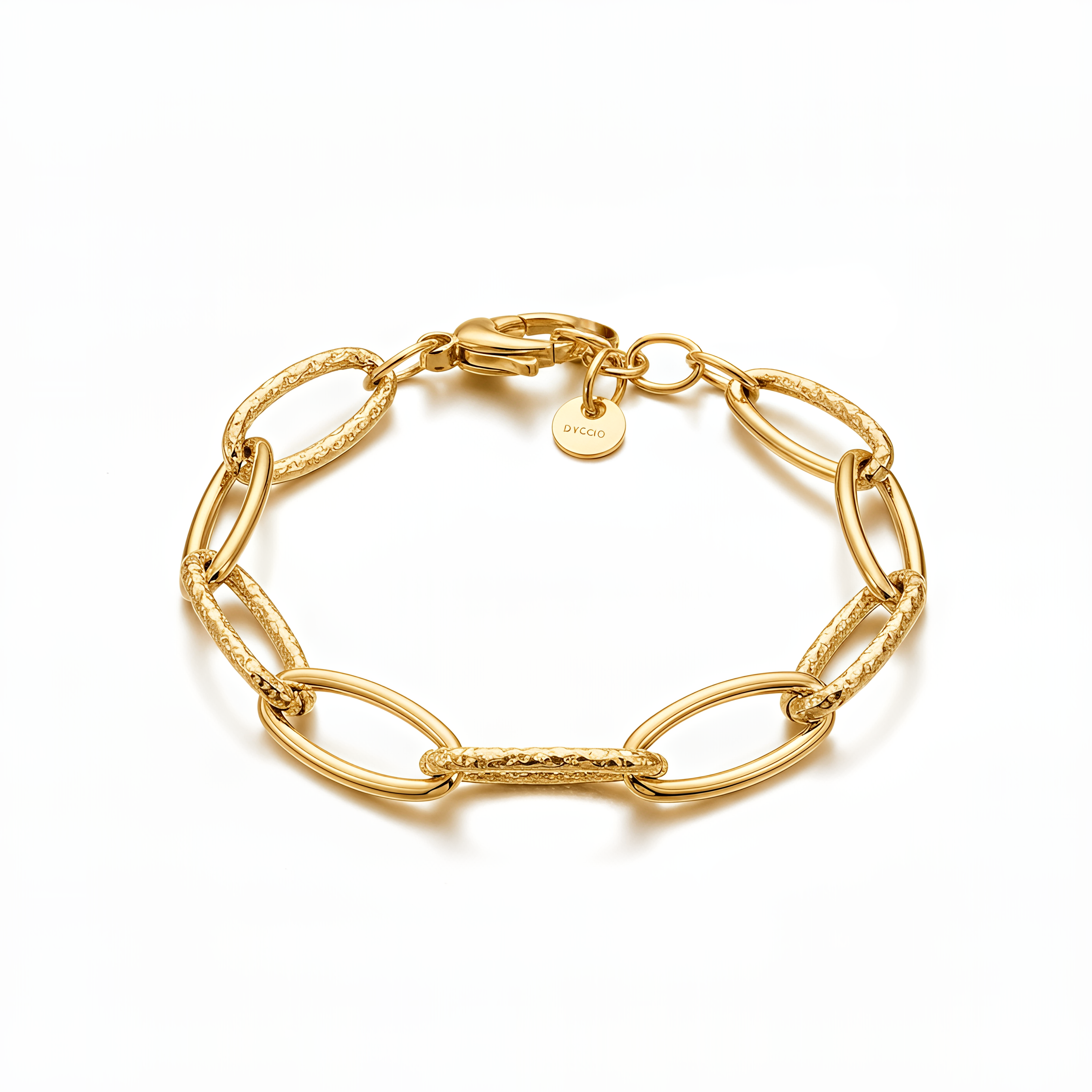 Bracciale a Catena Ovale Dubai Argento 925 Placcata Oro 24KT