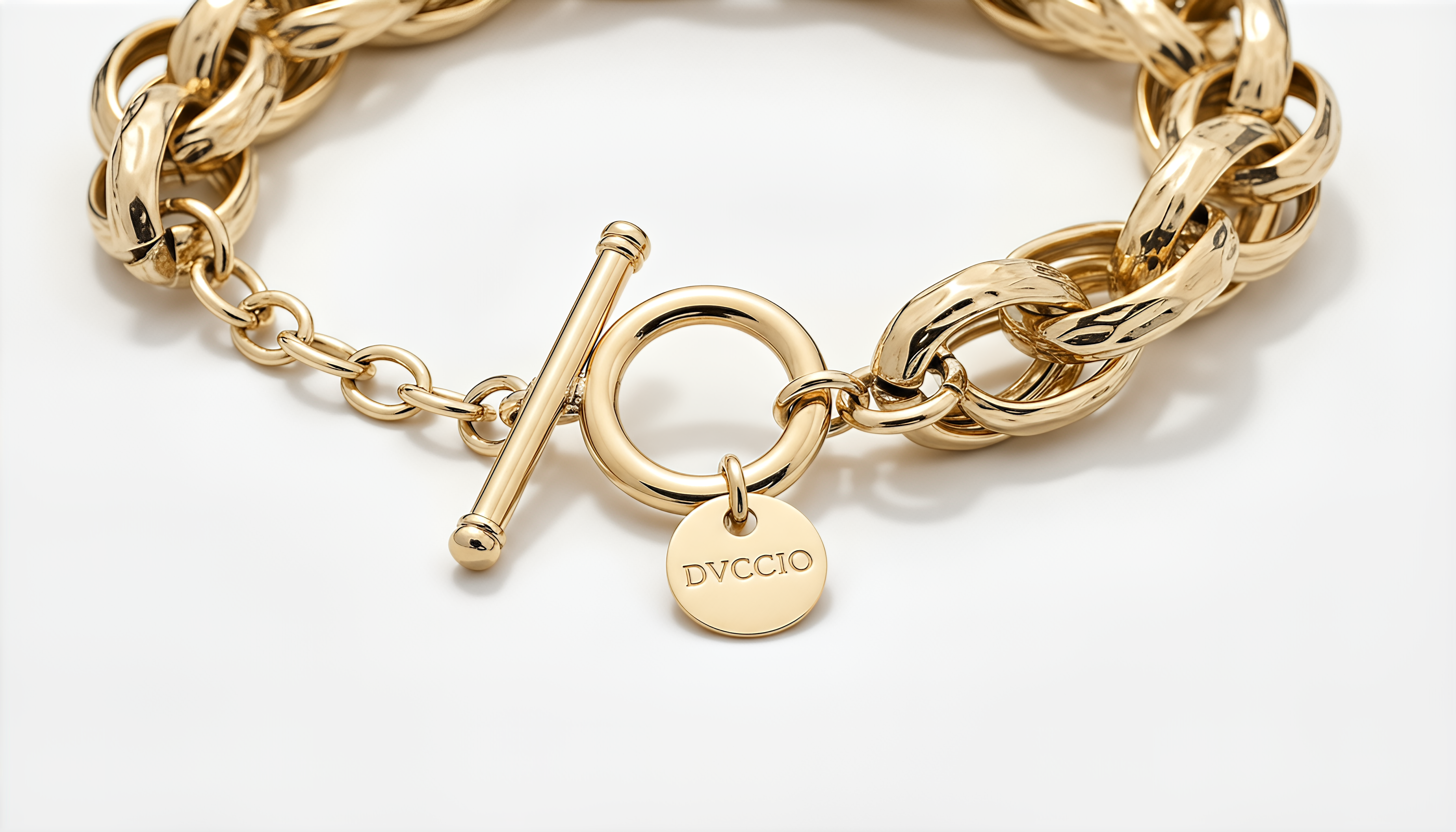 925 Sterling Silver 24KT Gold Plated Dubai Braided Chain Bracelet