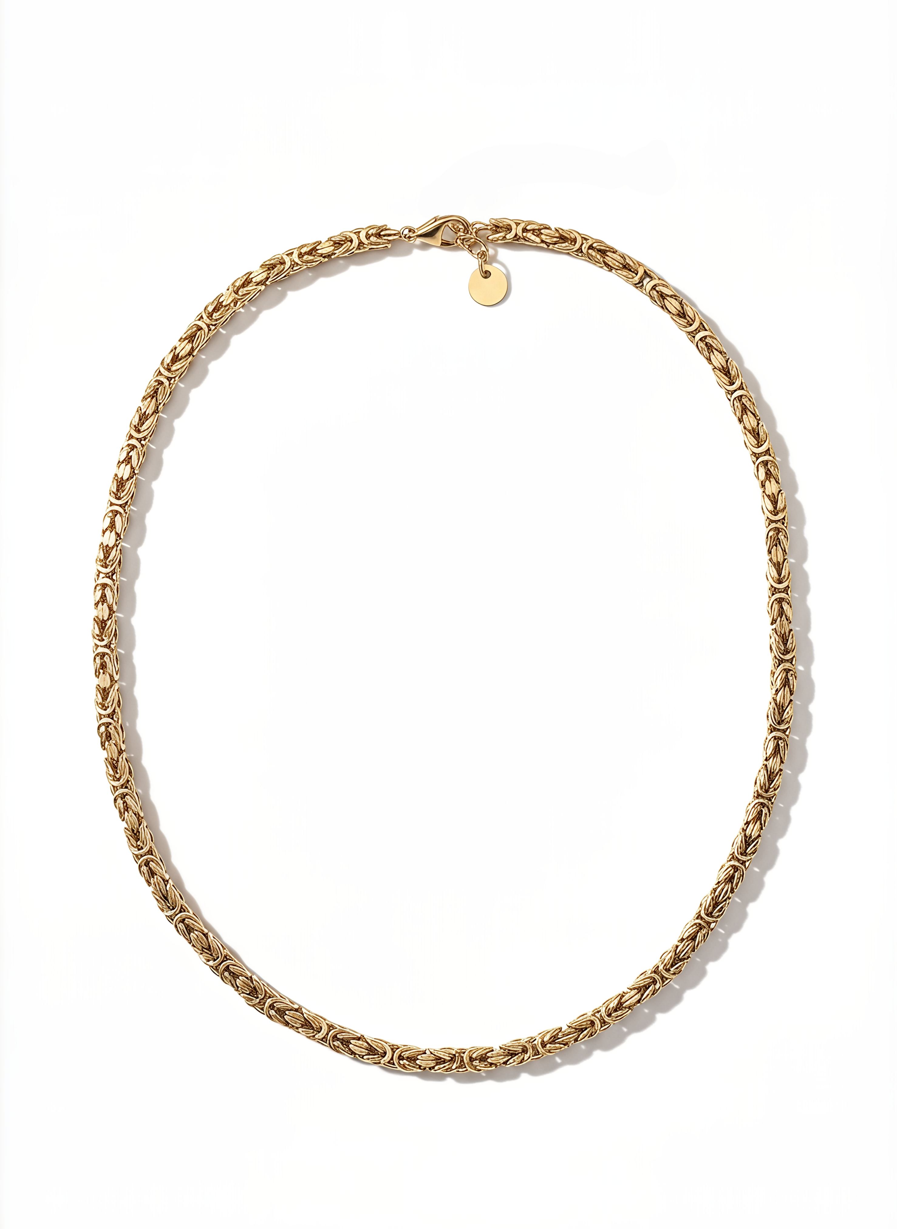 Collana a Maglia Bizantina Piccola Dubai Argento 925 Placcata Oro 24KT