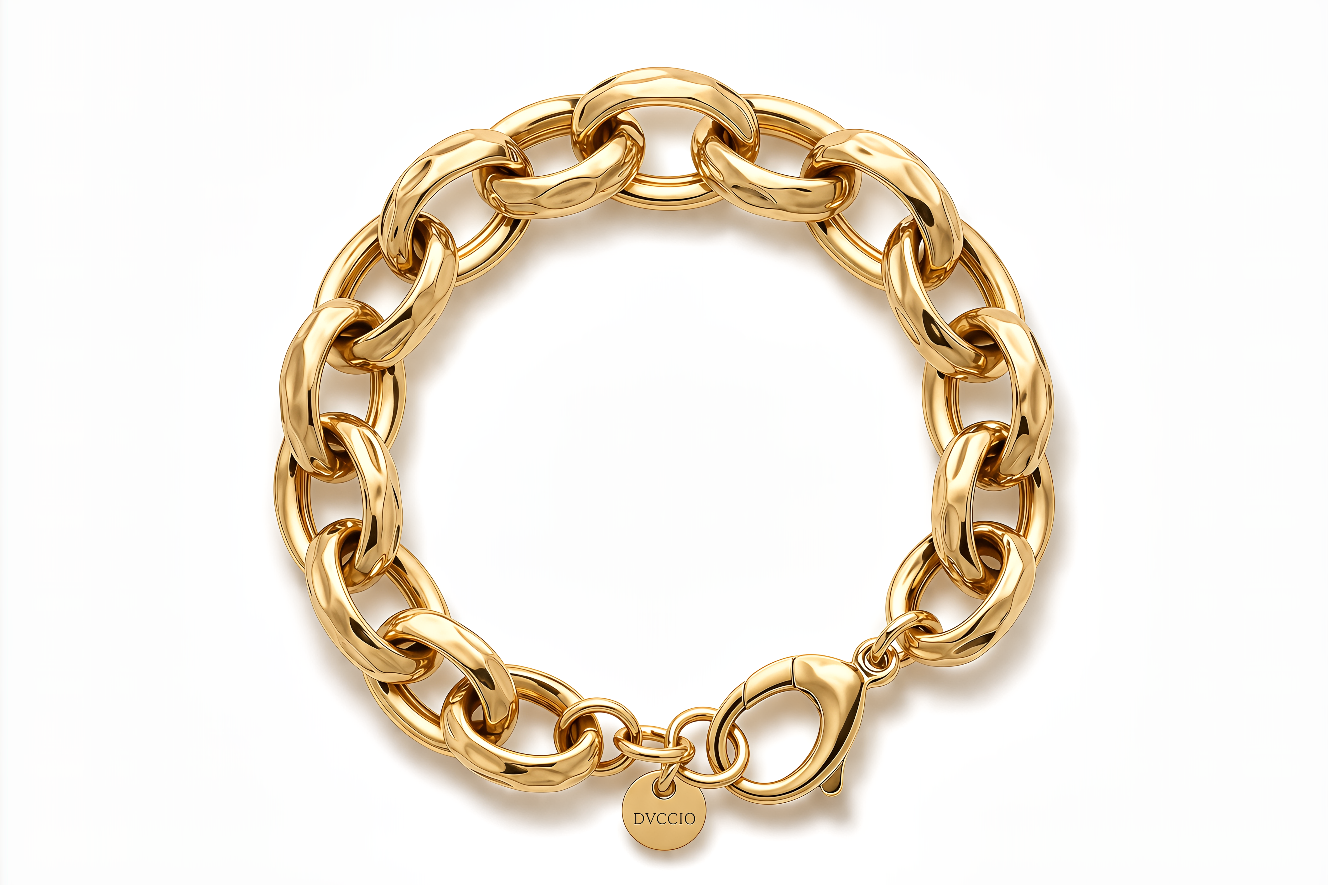 Bracciale a Catena Intrecciata Dubai Argento 925 Placcata Oro 24KT