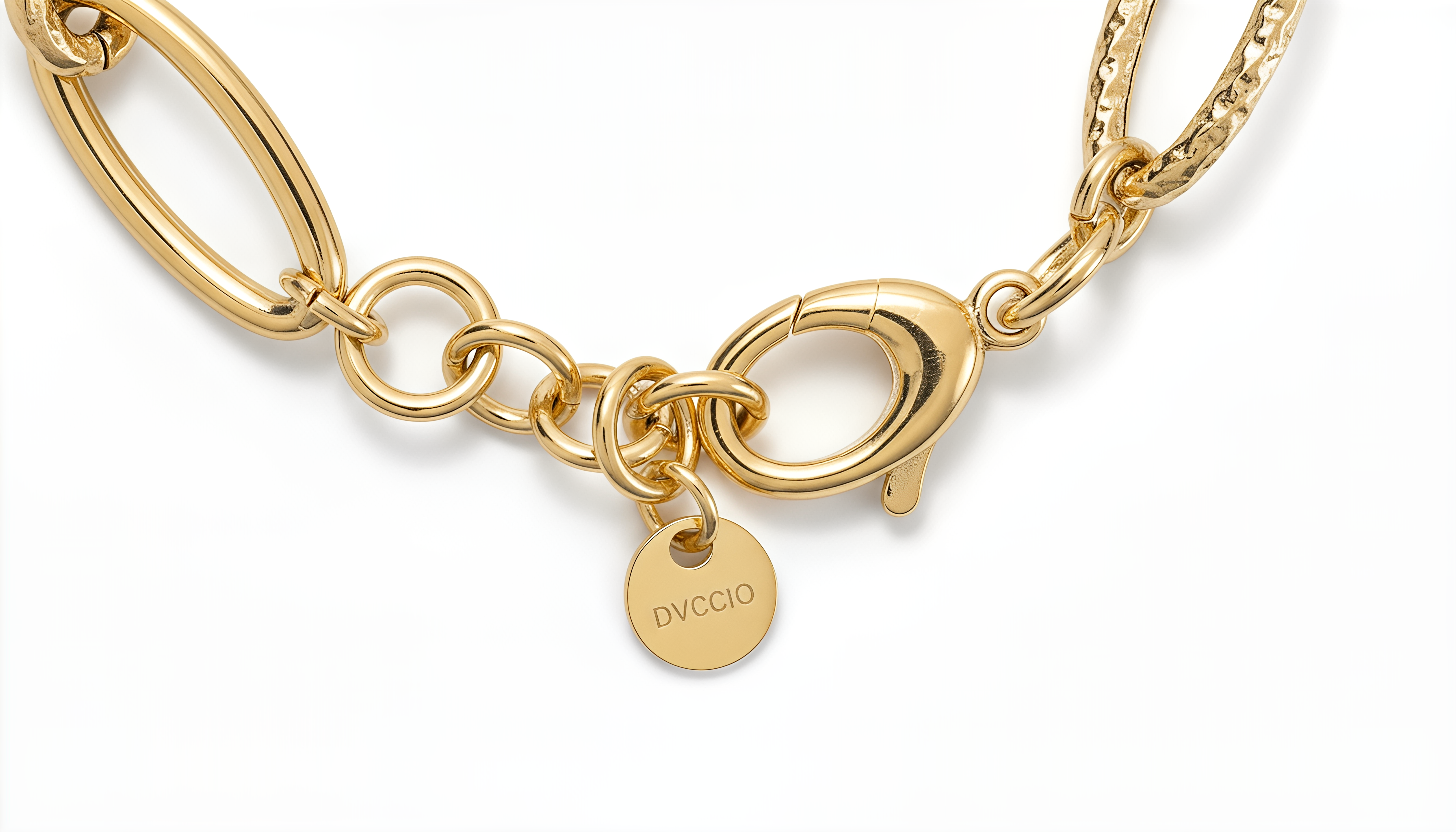 Bracciale a Catena Ovale Dubai Argento 925 Placcata Oro 24KT