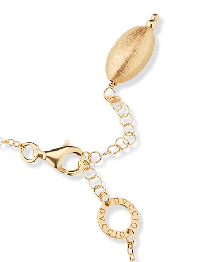 SABA Bracelet 925 Silver Plated 24KT Gold Alternating Silky Spheres