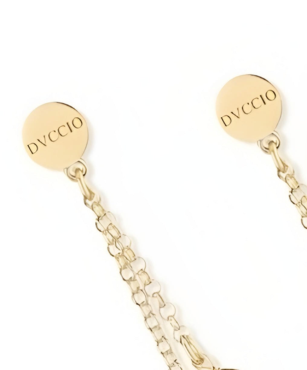 Double drop earrings in 925 silver plated in 24KT gold