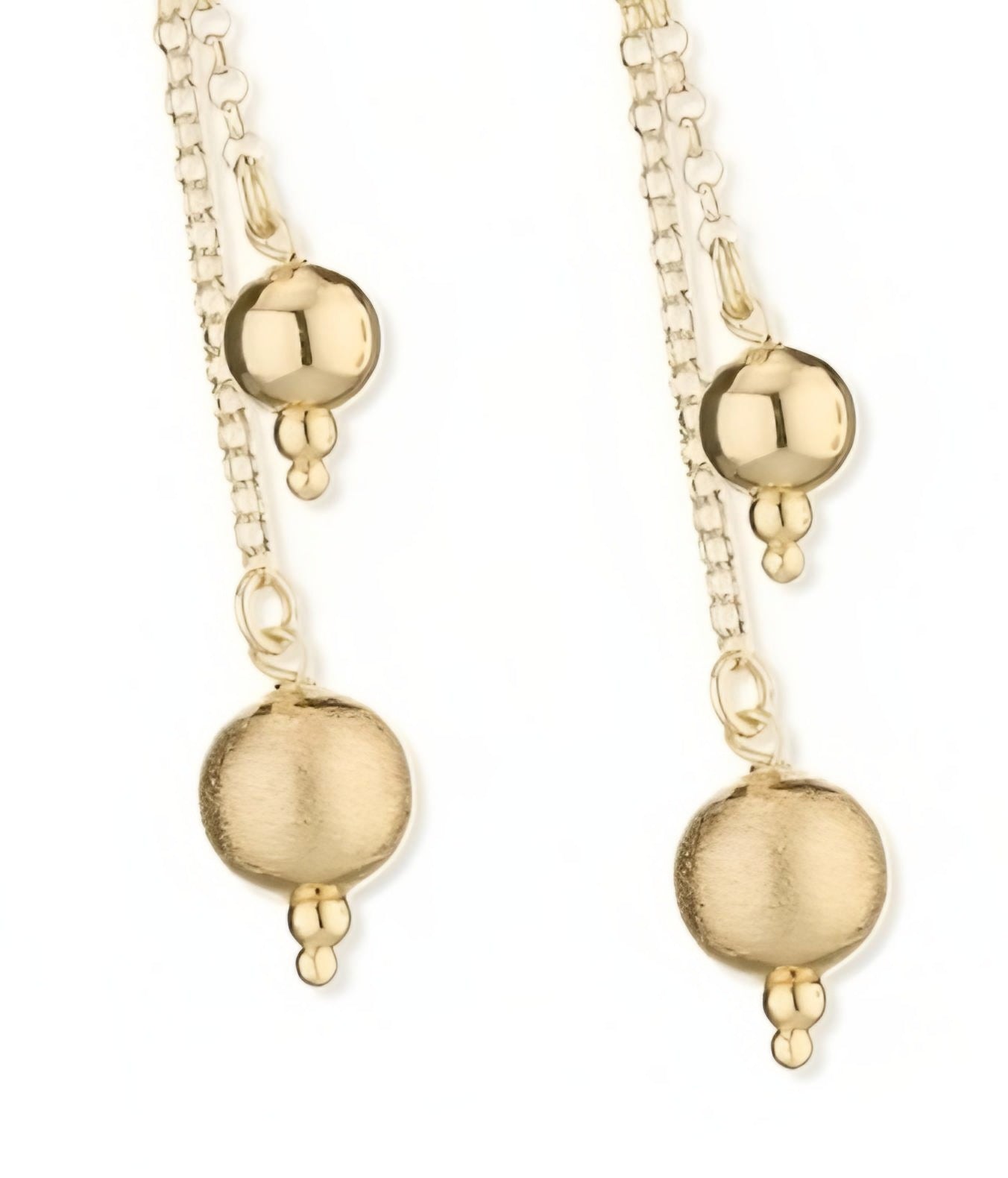 Double drop earrings in 925 silver plated in 24KT gold