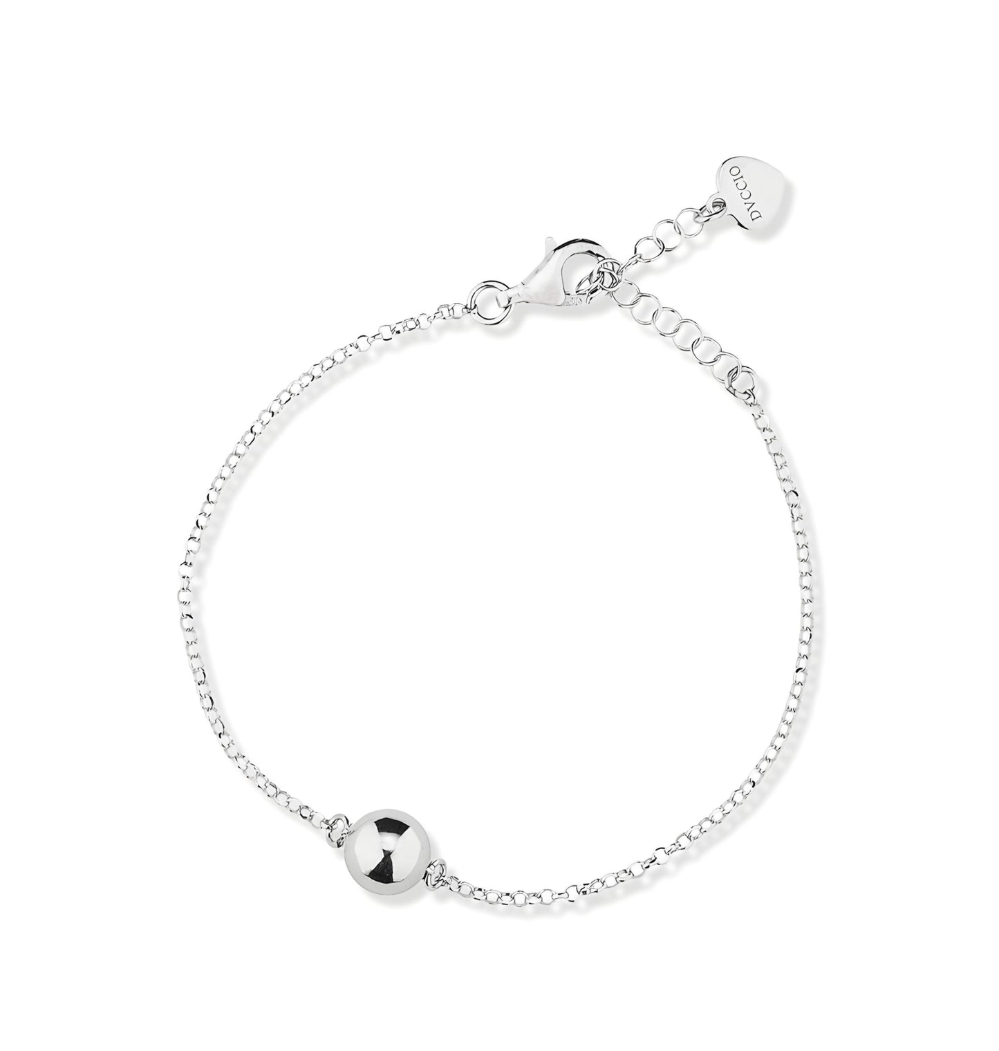 Bracciale in Argento 925 Placcato in Oro 24kt con sfera lucida.