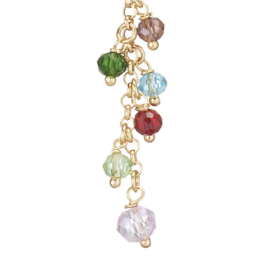 Formentera Pendant Earrings in 925 Silver Laminated in 24KT Gold with Natural Multicolor Crystals