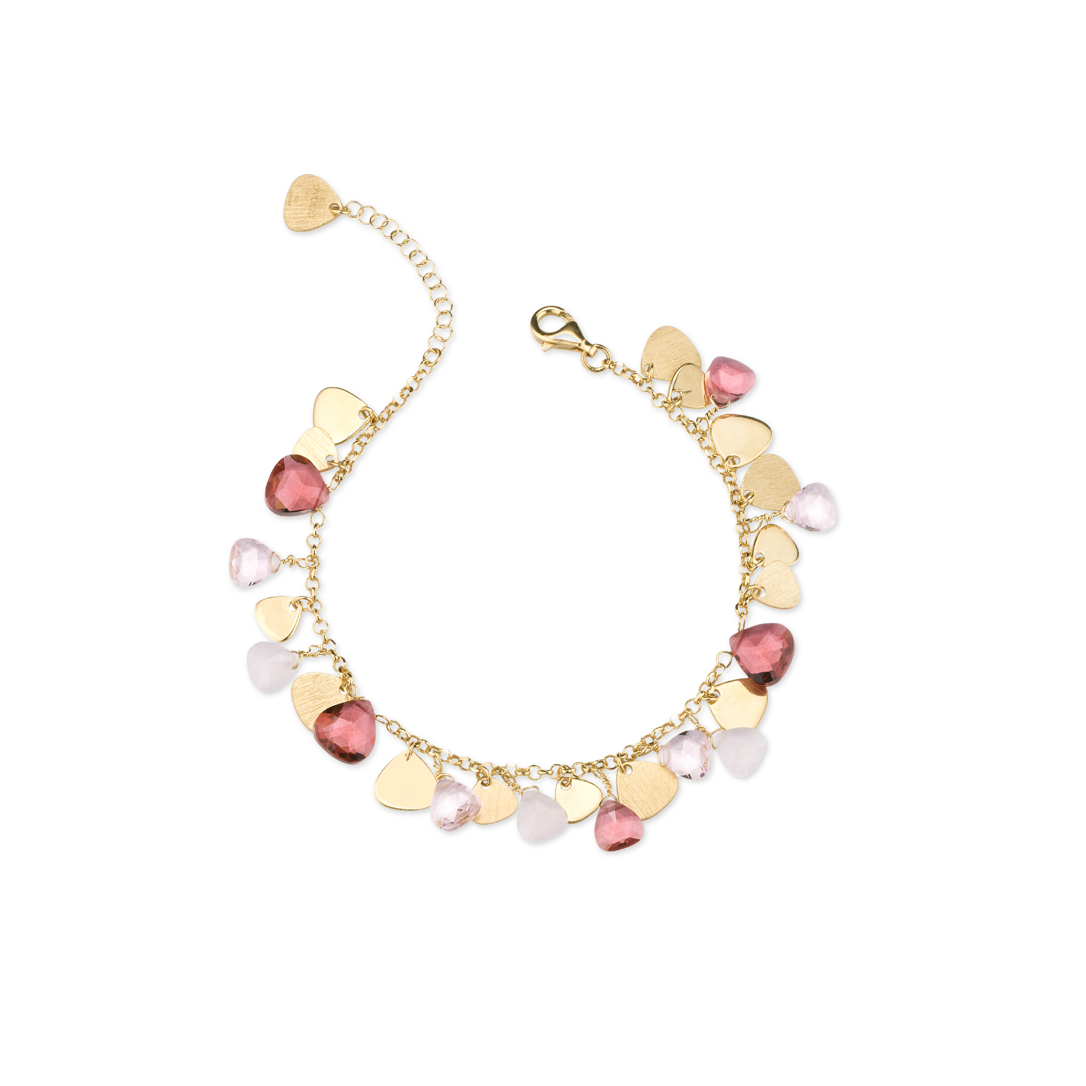 Capri Bracelet 925 Silver Plated 24KT Gold Drop Crystal Inserts