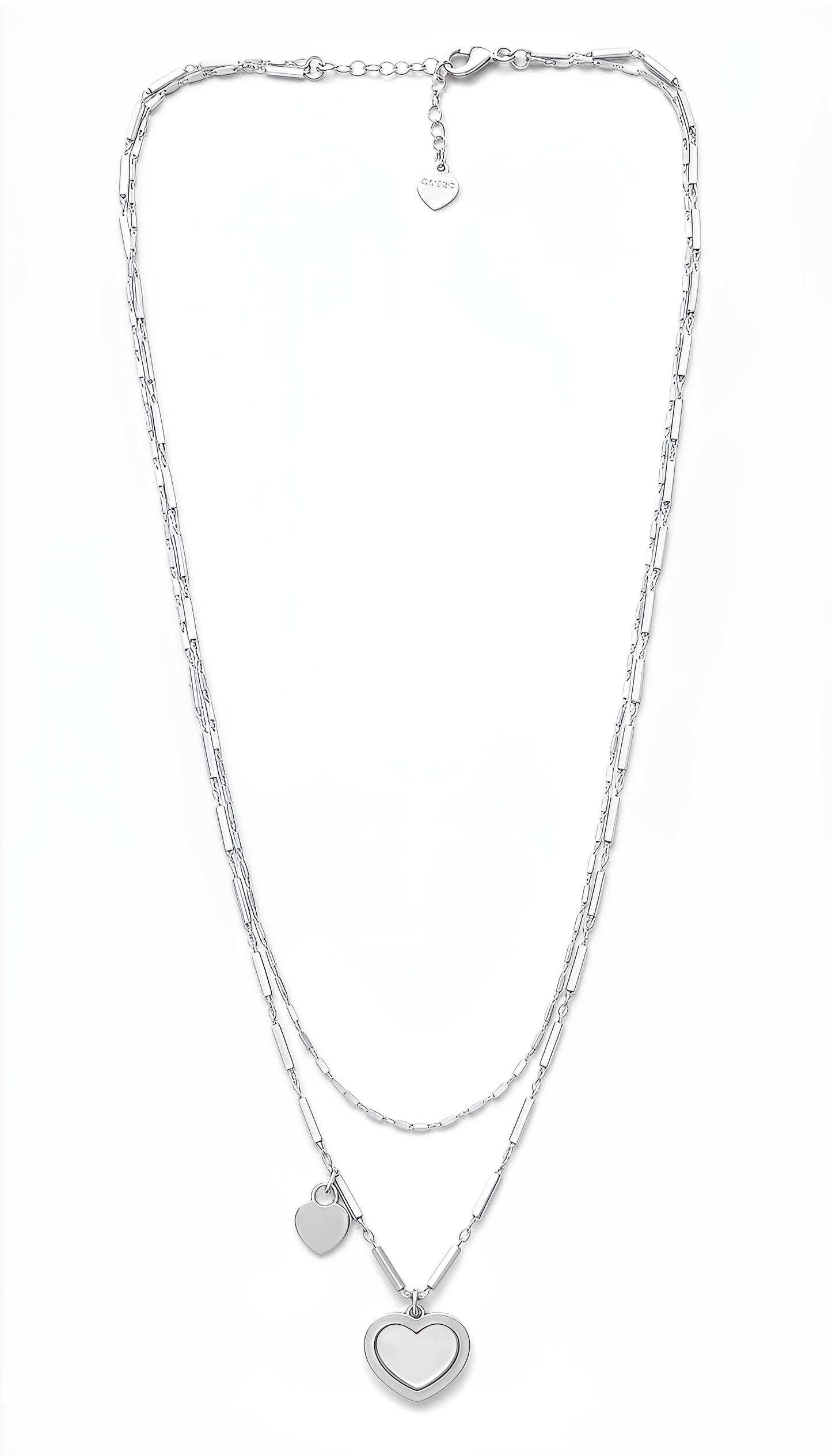 Collana Cuori Lunga in Argento 925 Laminato in Oro 24KT