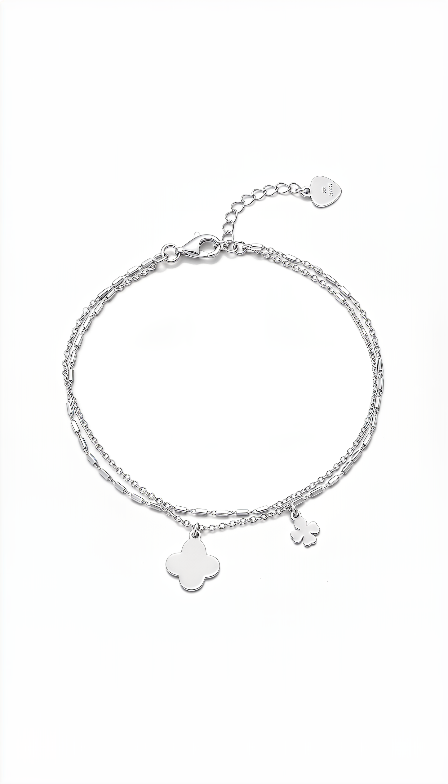 Bracciale VIBES a 2 Fili in Argento 925 Laminato in Oro 24KT con Cuore