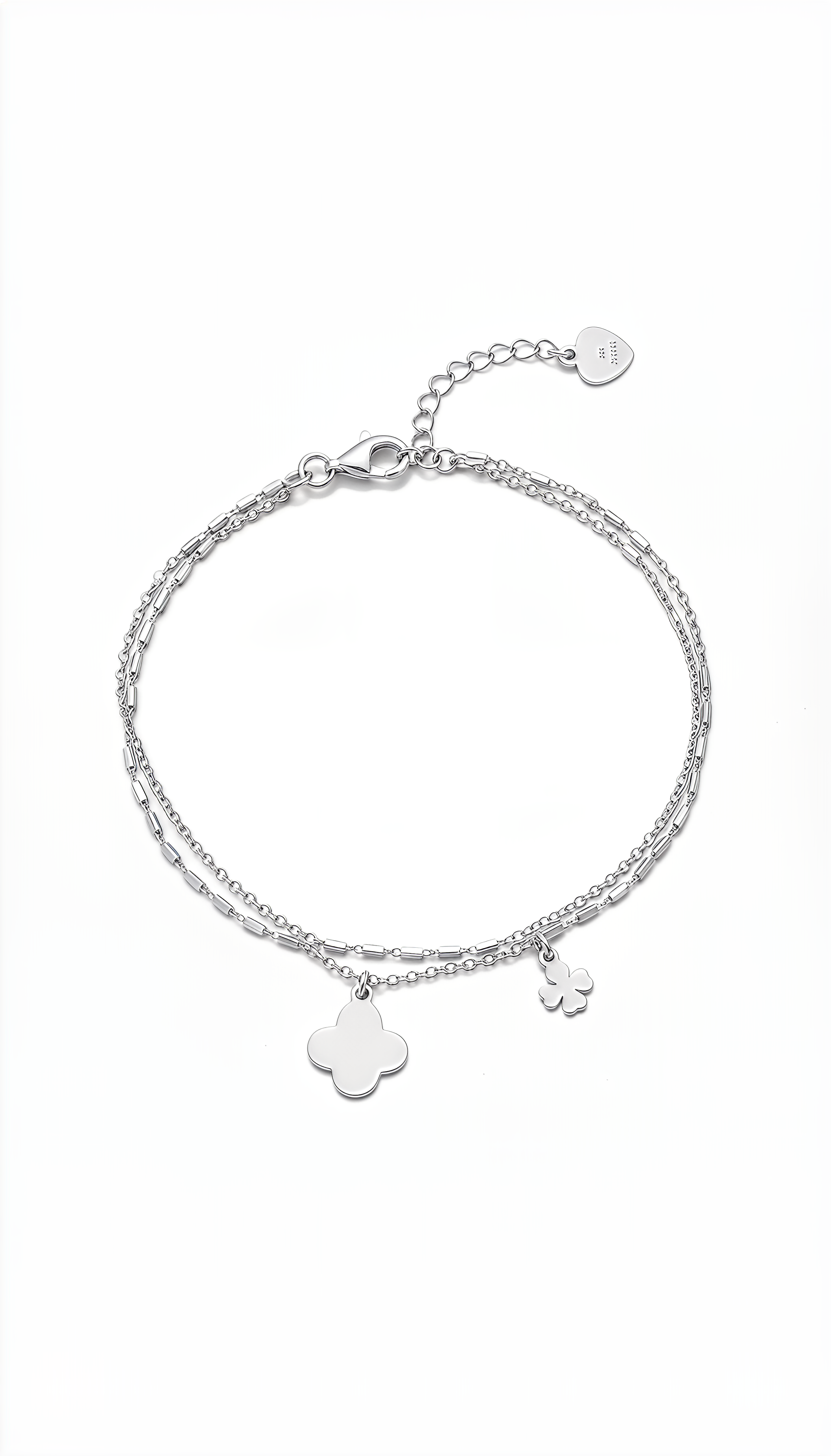 Bracciale VIBES a 2 Fili in Argento 925 Laminato in Oro 24KT con Cuore