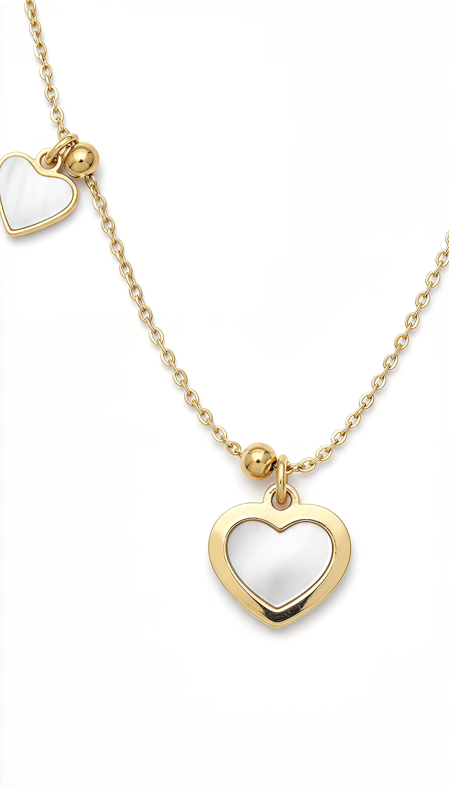 Collana Cuore Lunga in Argento 925 Laminato in Oro 24KT
