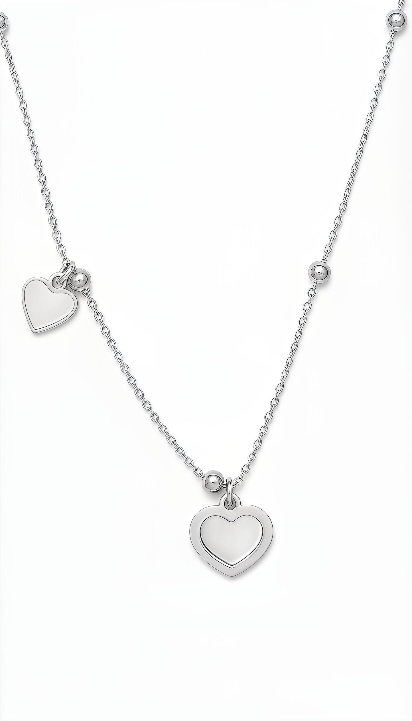 Collana Cuore Lunga in Argento 925 Laminato in Oro 24KT