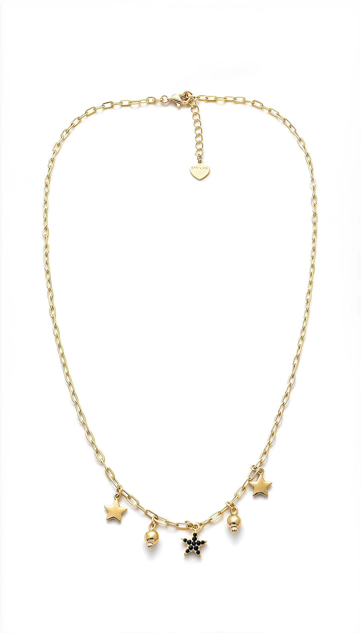 Collana Chèrie Stella Nera in Argento 925 Laminato Oro 24KT